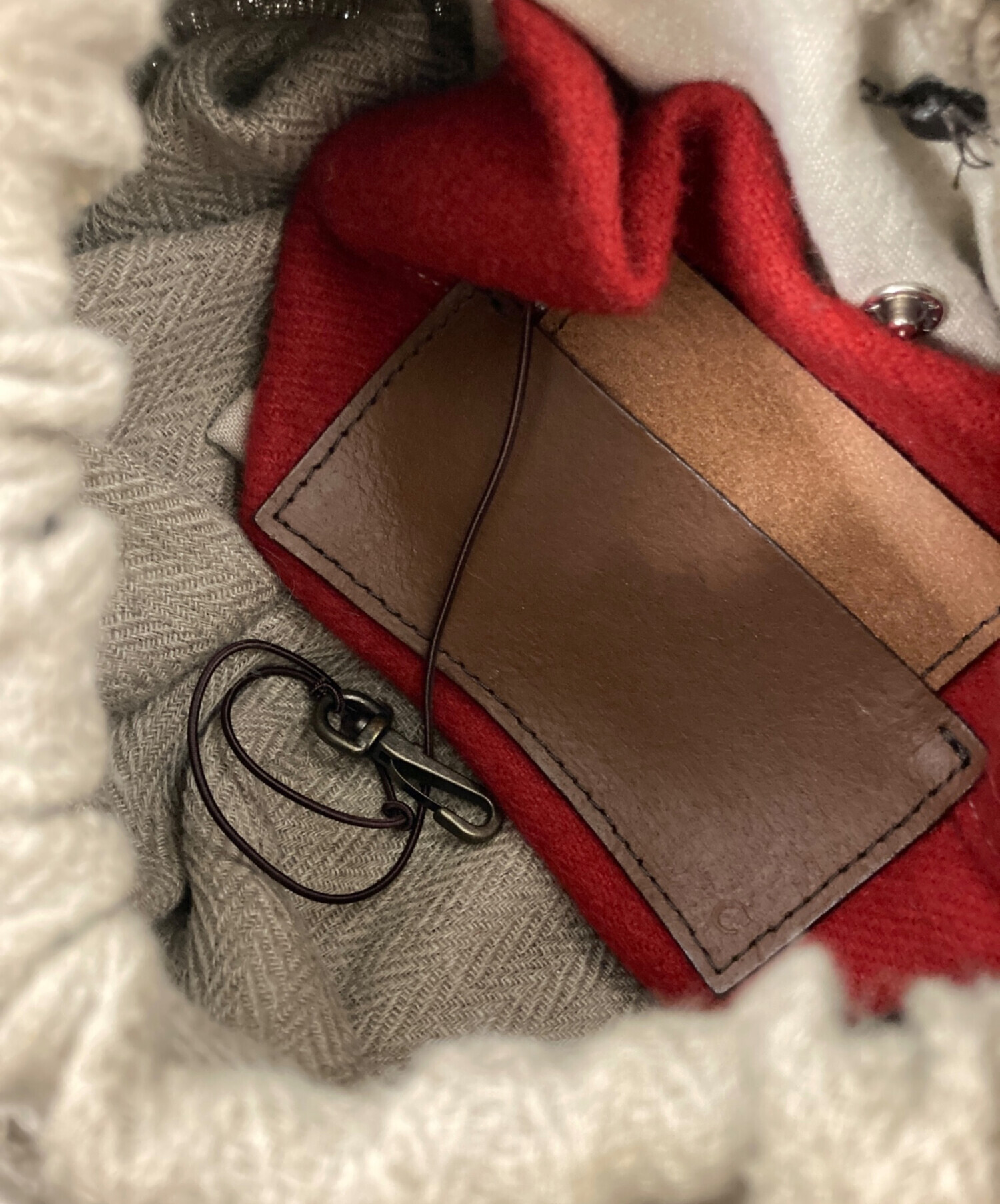 中古・古着通販】ebagos (エバゴス) レースカゴバッグ グレー×ブラウン