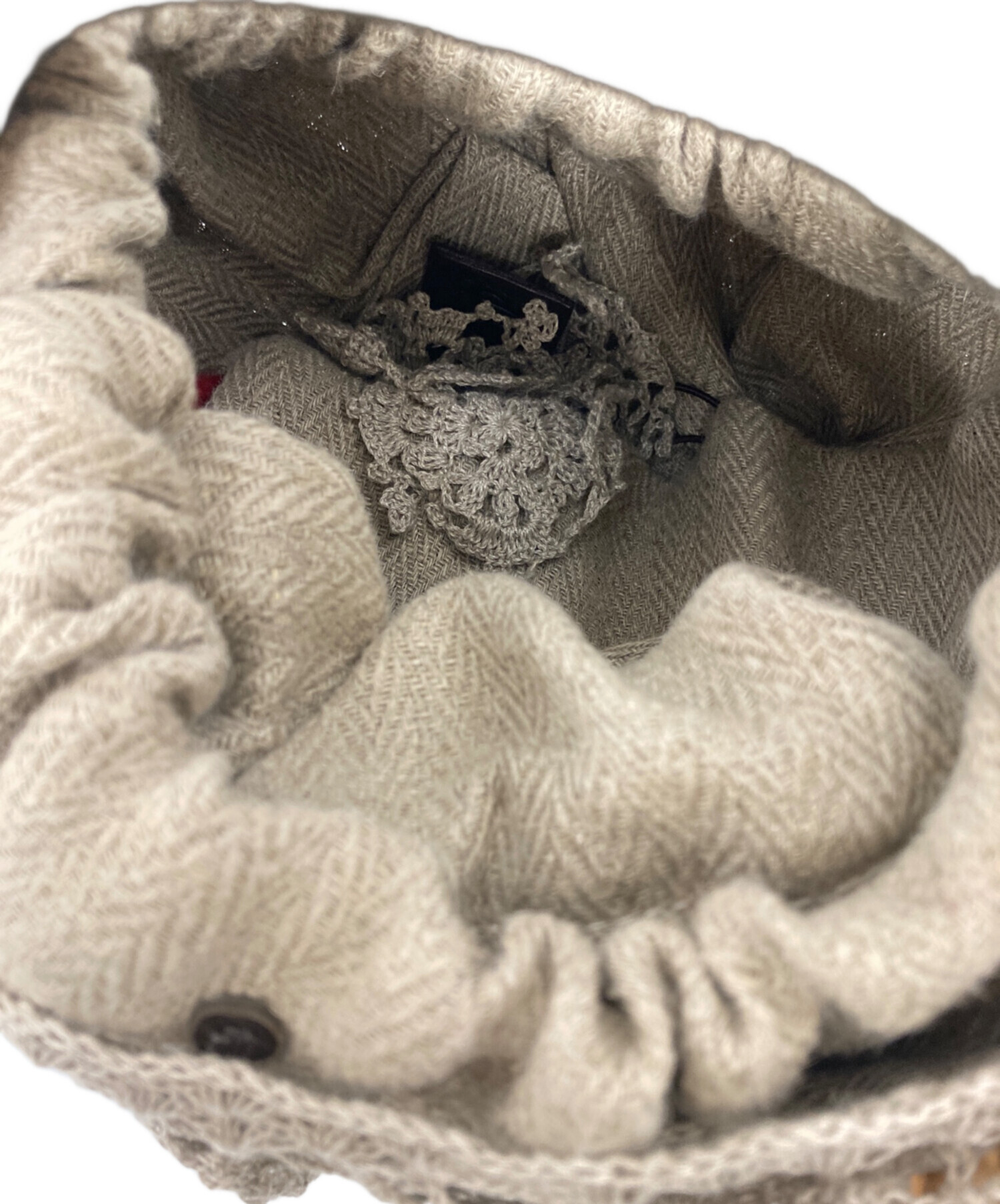 中古・古着通販】ebagos (エバゴス) レースカゴバッグ グレー×ブラウン