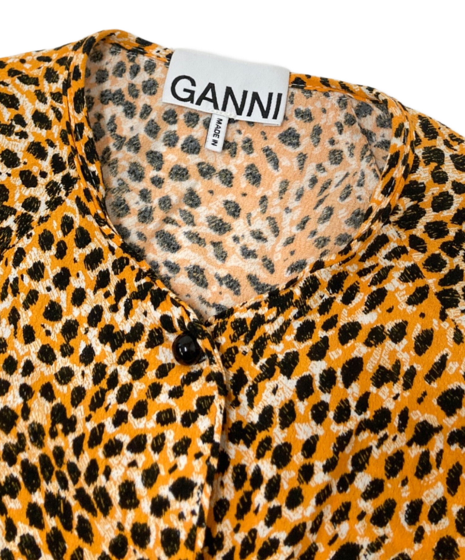 美品　GANNI ガニー　チュニック　秋冬 中古・古着通販】GANNI (ガニー) レオパードチュニックシャツ ブラック