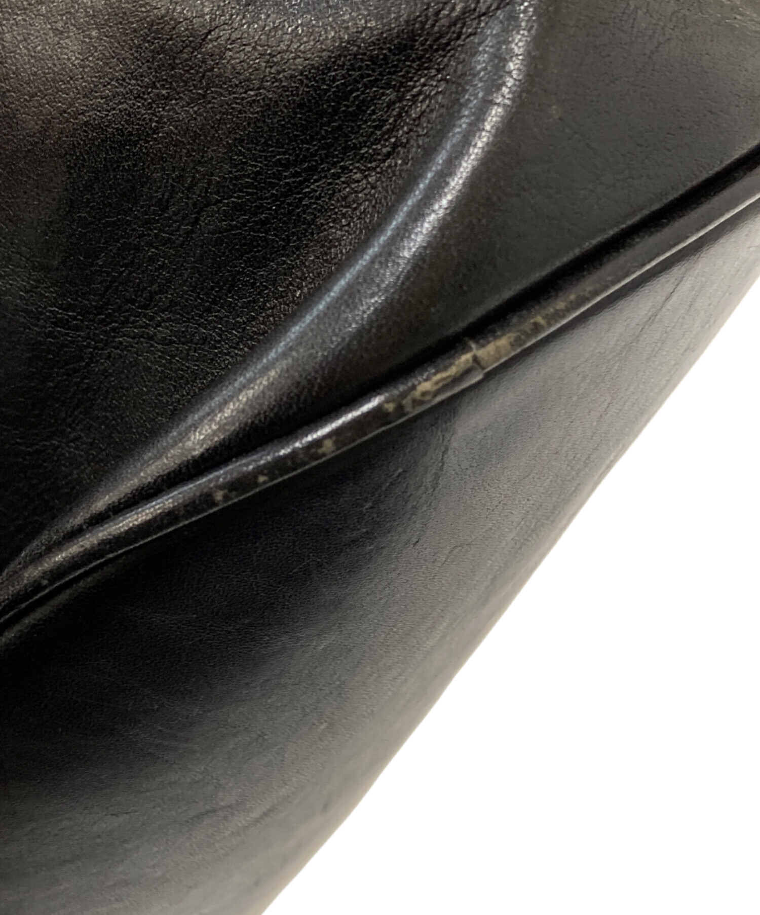 【極美品】 ヒロフ HIROFU ハンドバッグ 黒 メッシュ Hマーク Hロゴ HIROFU / ヒロフ Hロゴ ナチュラルシュリンク仕上げソフト