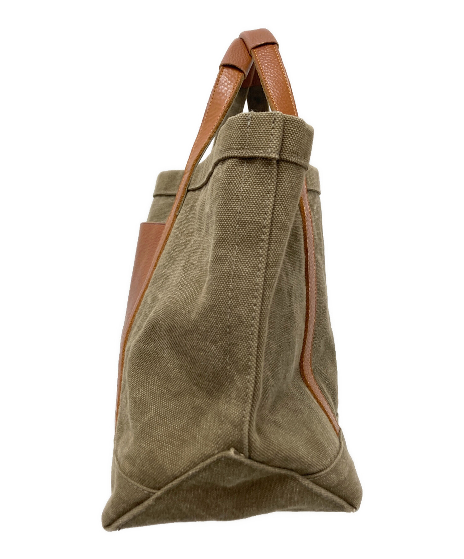 中古・古着通販】Uramado (ウラマド) U tote オリーブ×ブラウン サイズ 