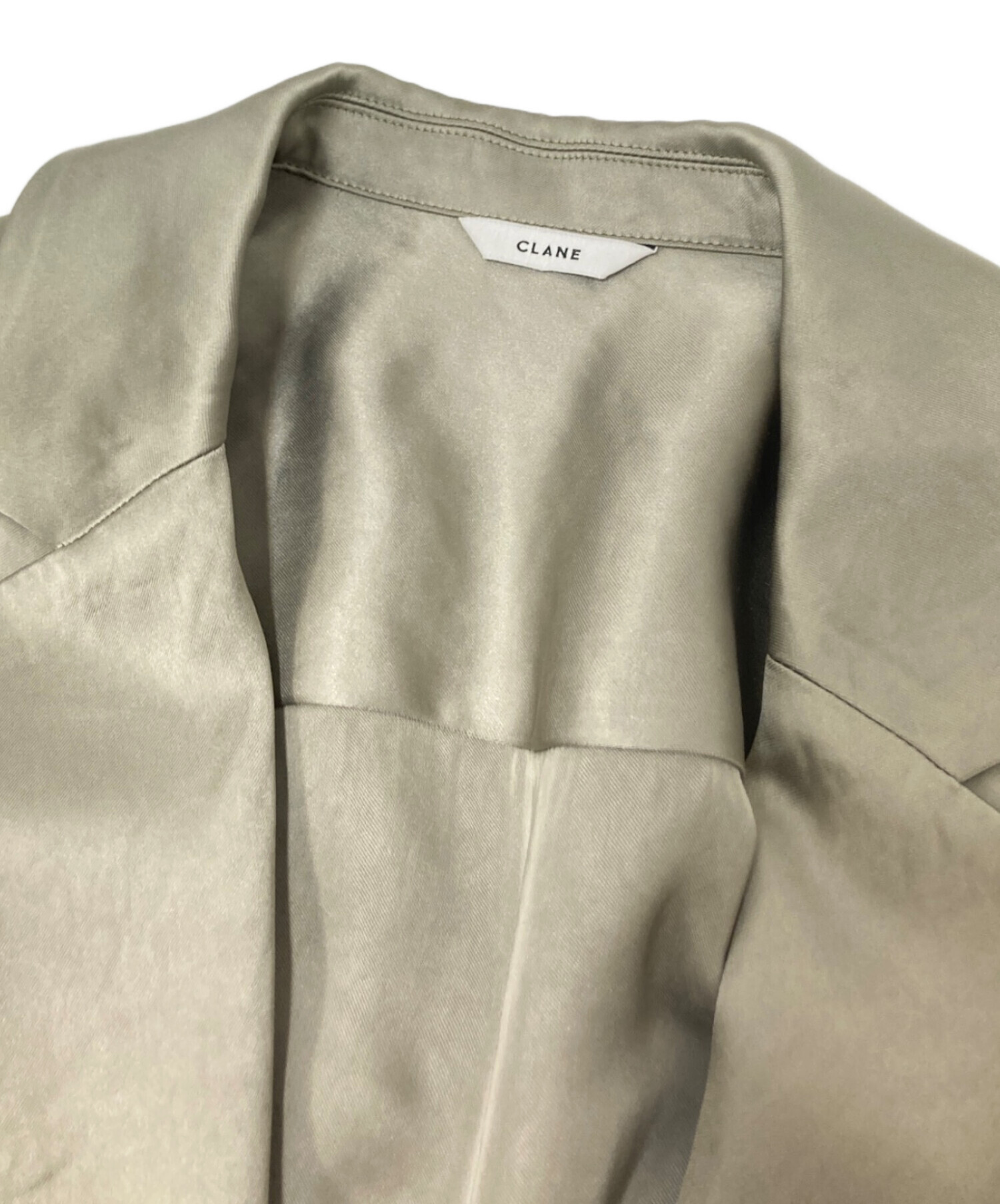 中古・古着通販】CLANE (クラネ) TAILORED SATIN SHIRT オリーブ 