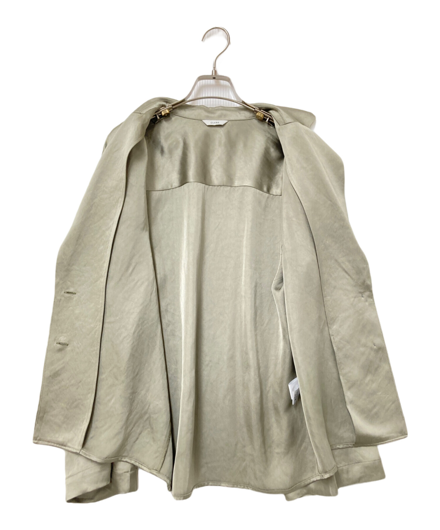 中古・古着通販】CLANE (クラネ) TAILORED SATIN SHIRT オリーブ 