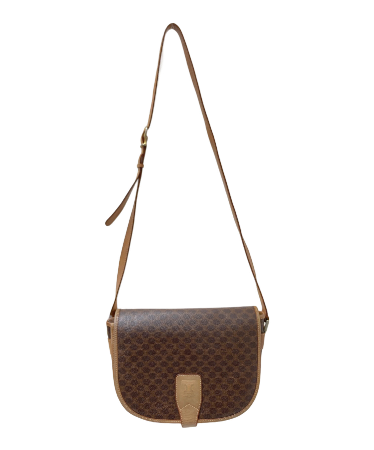 セリーヌ　C マカダム トリオンフ　スエード　ダークブラウン　ショルダーバッグ 中古・古着通販】CELINE (セリーヌ) マカダム柄ショルダーバッグ