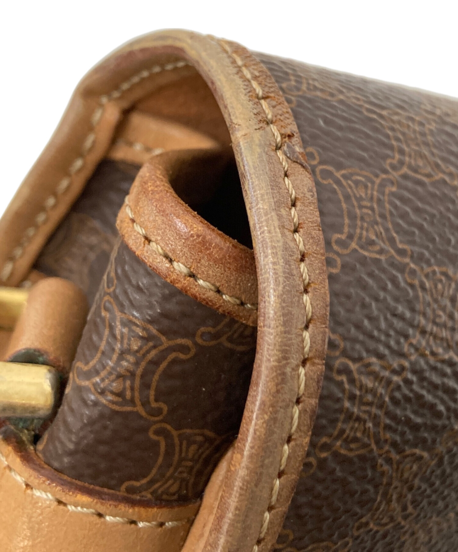 セリーヌ　C マカダム トリオンフ　スエード　ダークブラウン　ショルダーバッグ 中古・古着通販】CELINE (セリーヌ) マカダム柄ショルダーバッグ