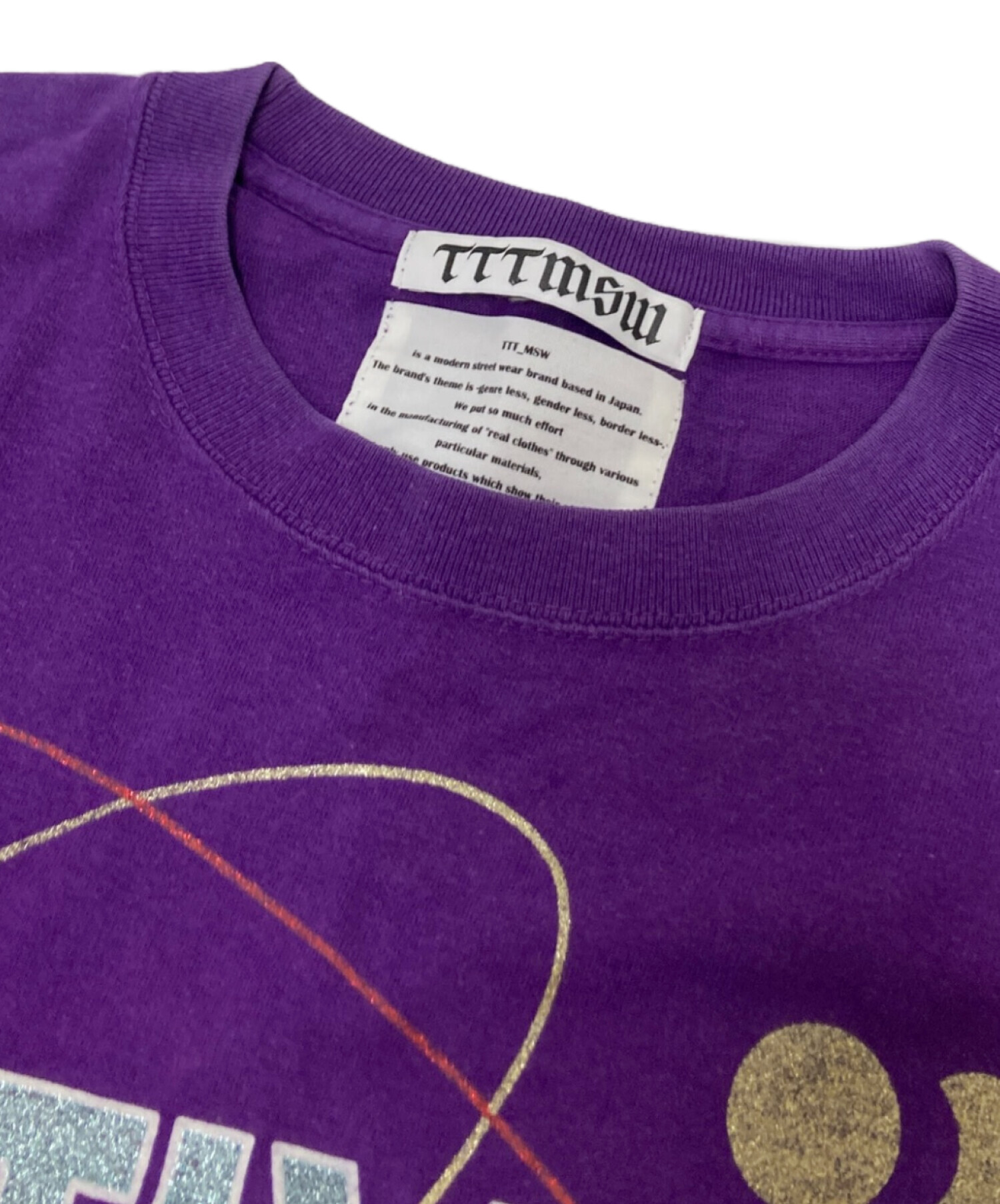 中古・古着通販】TTT MSW (ティー) プリントTシャツ パープル サイズ 