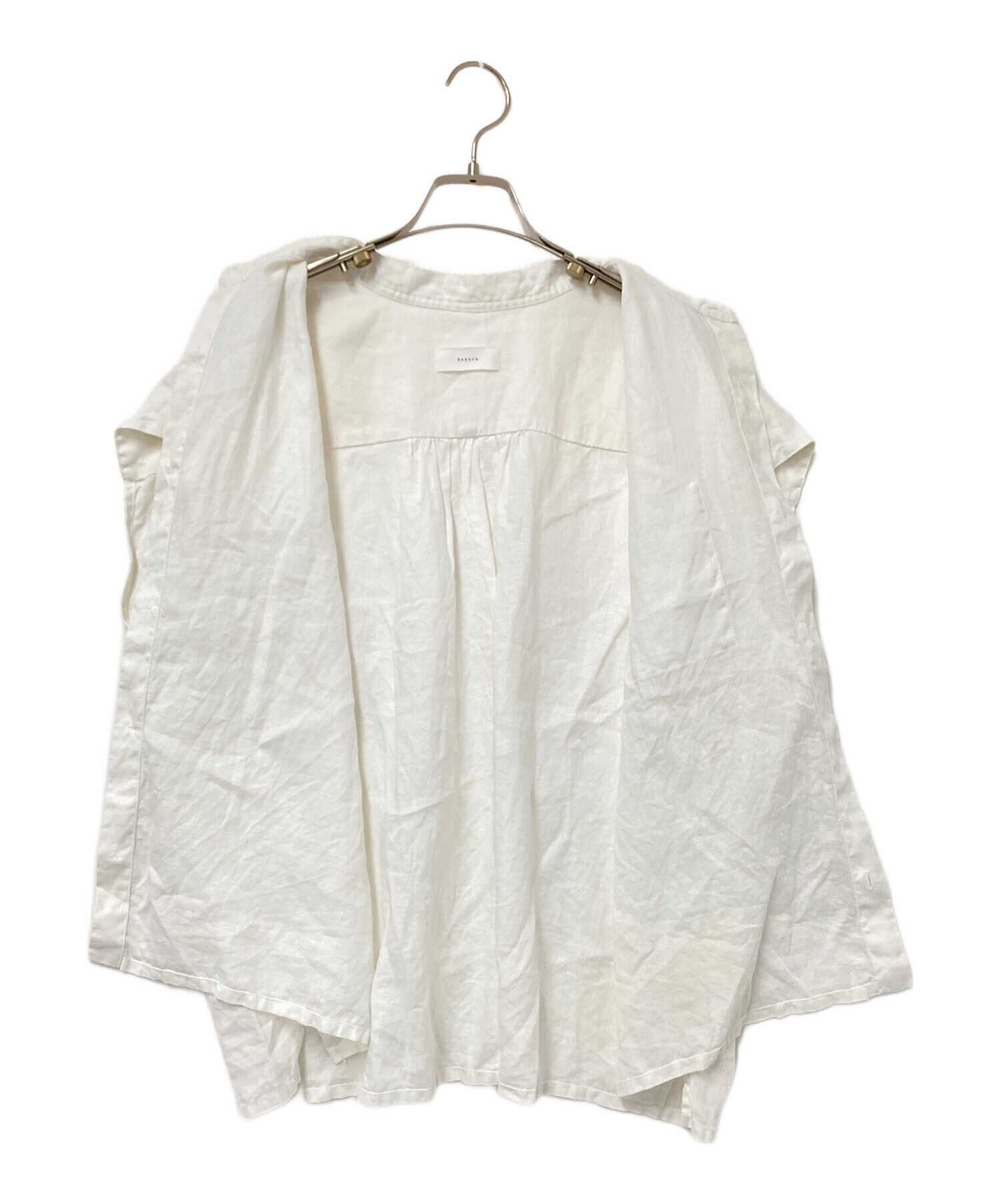 中古・古着通販】KAGURE (カグレ) リネンノースリーブワイドシャツ 