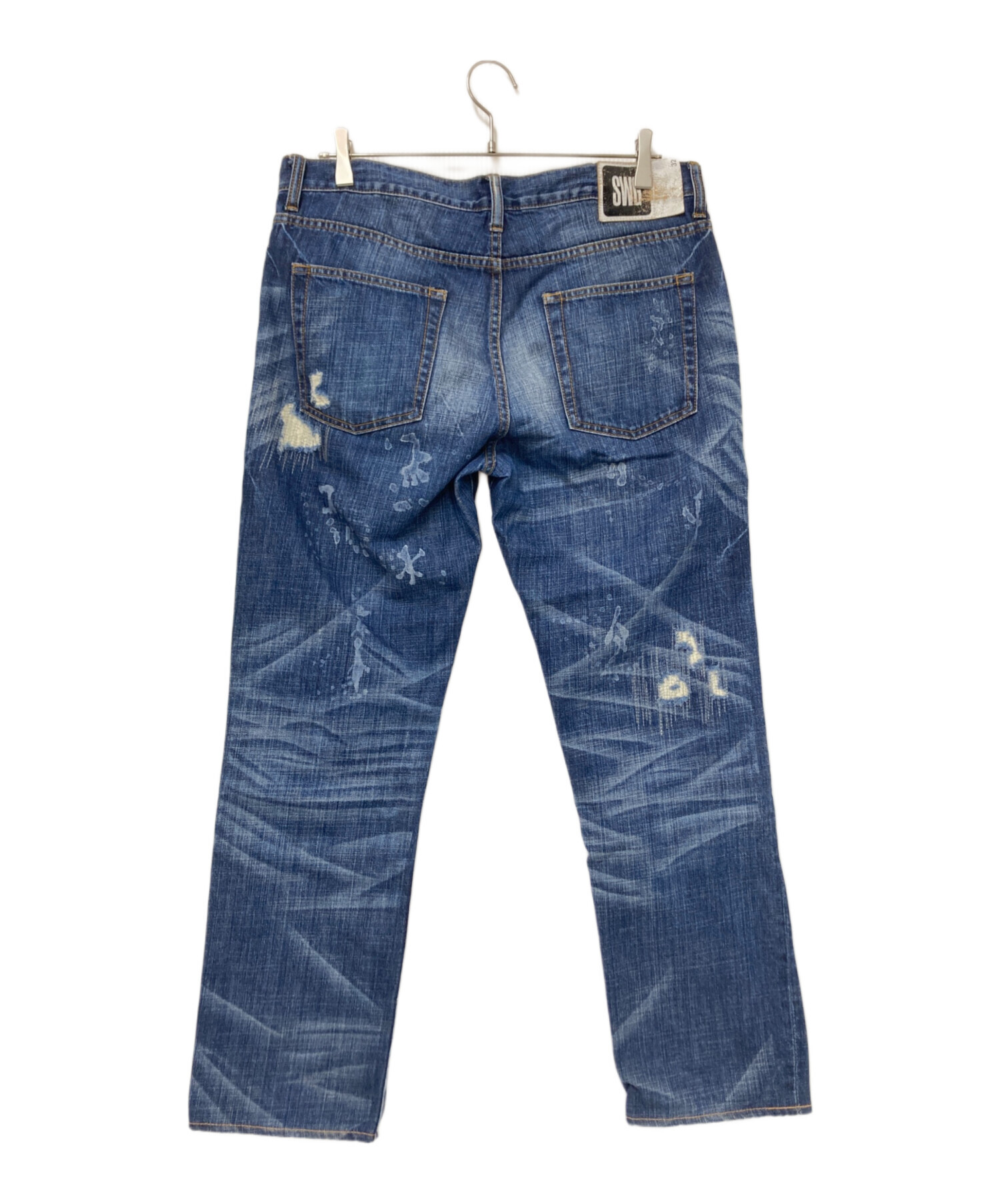 中古・古着通販】SWAGGER (スワッガー) ダメージジーンズ インディゴ 
