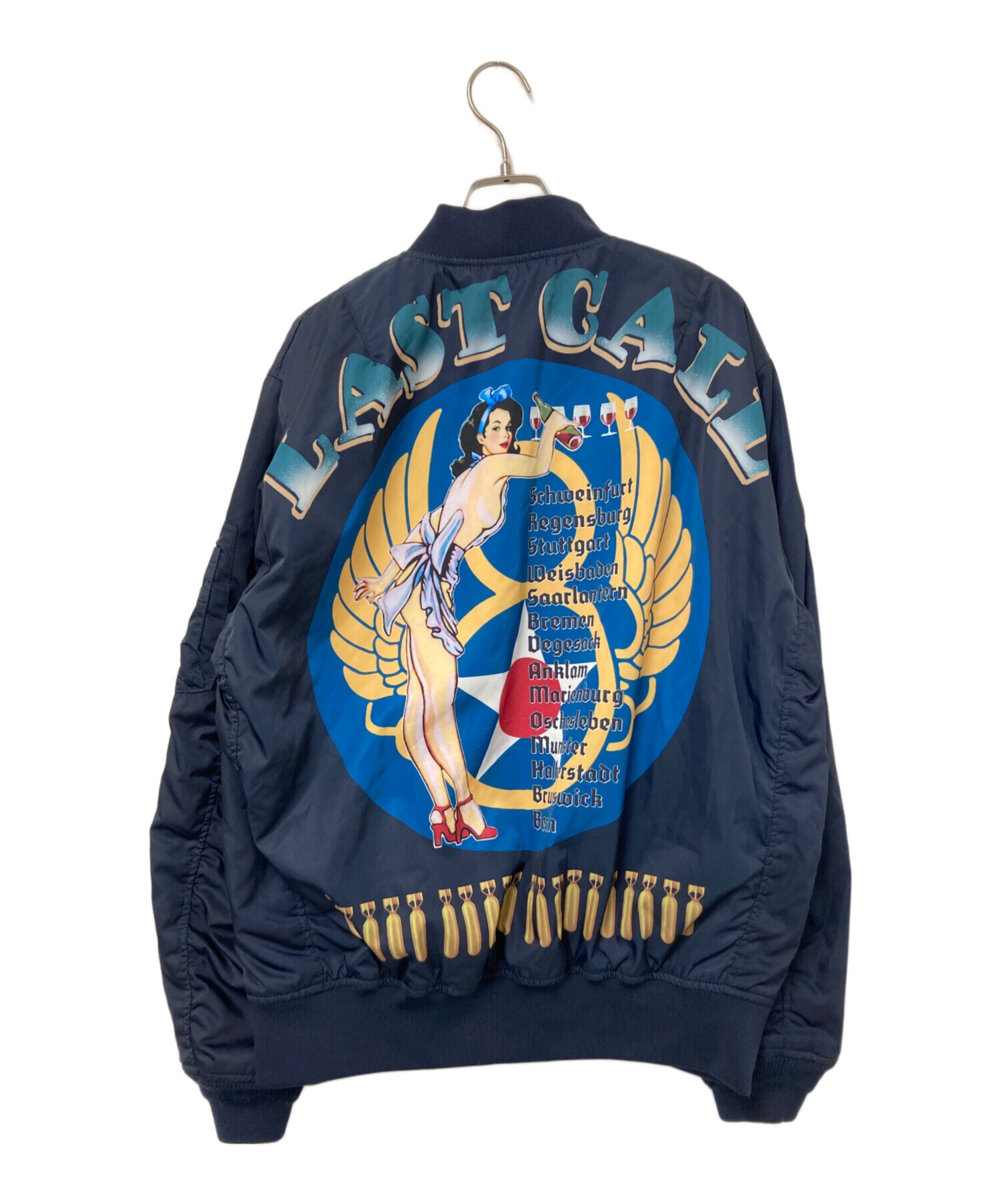 AVIREX LAST CALL MA-1ジャケット ネイビー 中古・古着通販】AVIREX (アヴィレックス) ”LAST CALL” MA-1 復刻