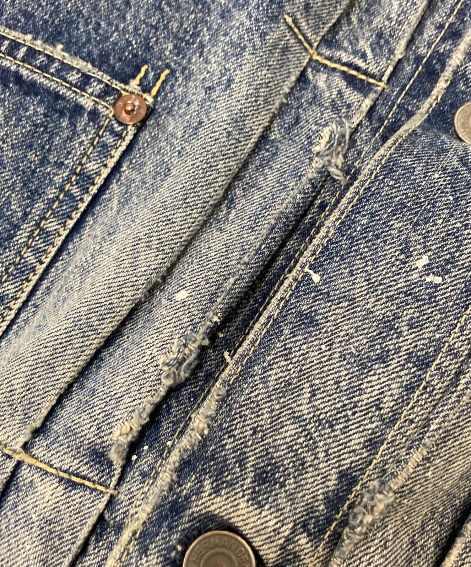 【人気】ロンハーマンヴィンテージ　ダメージ加工デニムジャケット　S　送料無料 R.H.Vintage】【日本製】【アウター】ロンハーマンヴィンテージ