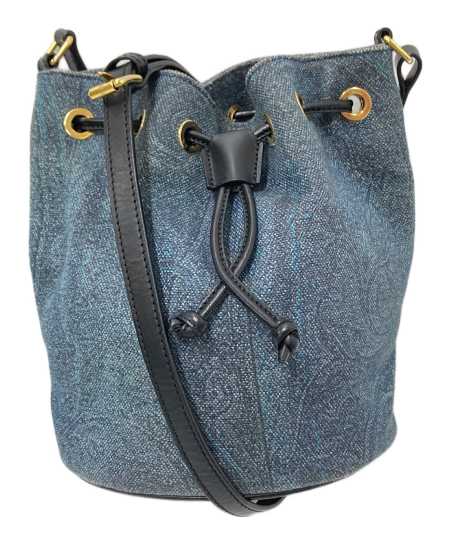 エトロ ETRO ペイズリー 2WAY 巾着 ハンド ショルダー バッグ●▲■ 中古・古着通販】ETRO (エトロ) ペイズリー巾着バッグ インディゴ