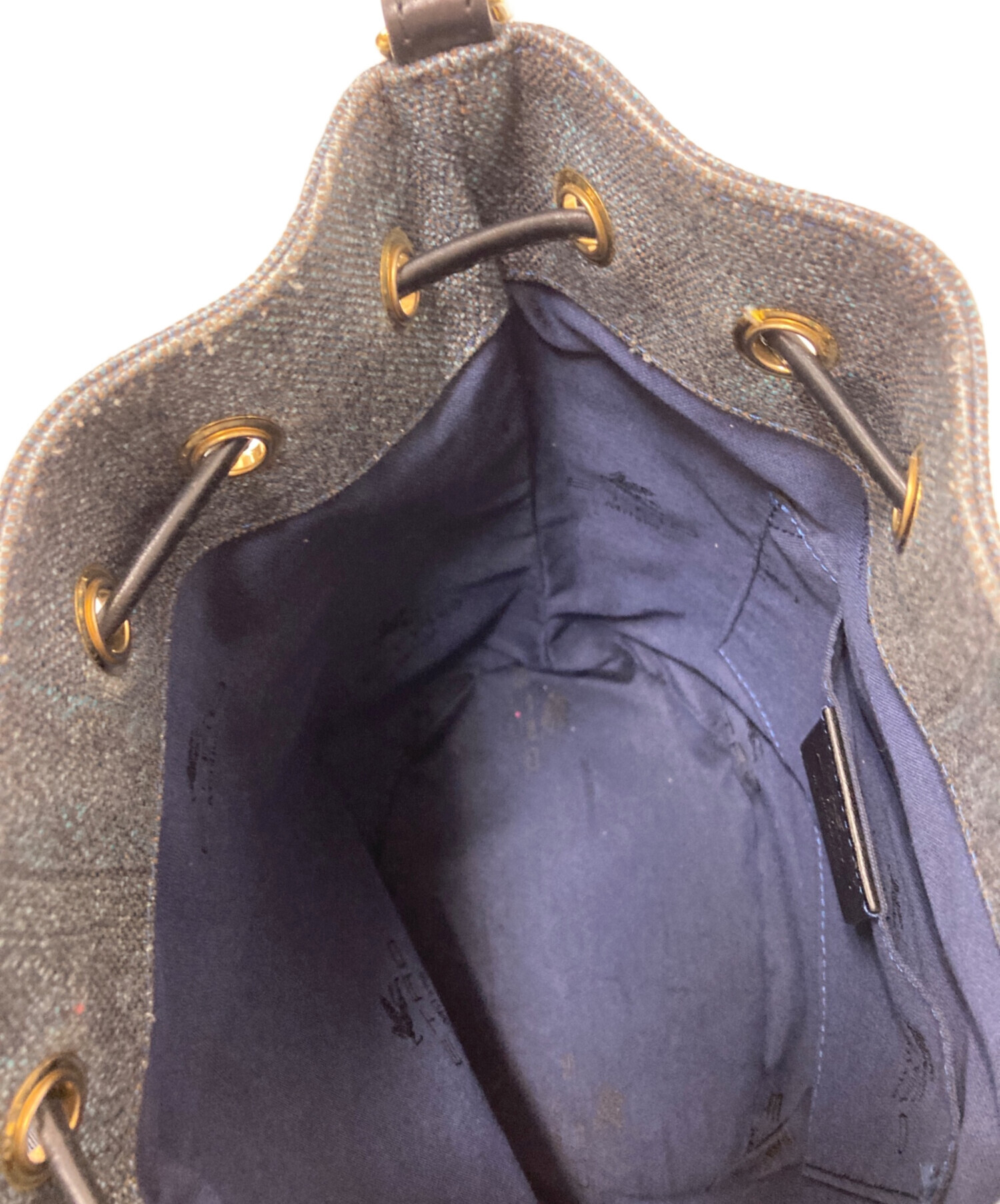 中古・古着通販】ETRO (エトロ) ペイズリー巾着バッグ インディゴ