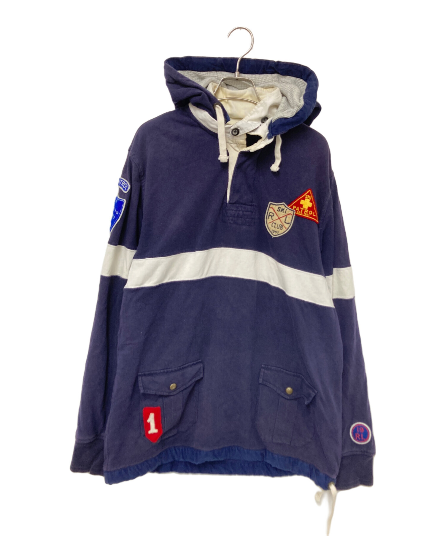 K*R様 RALPH LAUREN フード付きラガーシャツ ネイビー 中古・古着通販】POLO RALPH LAUREN (ポロ・ラルフローレン) フード付