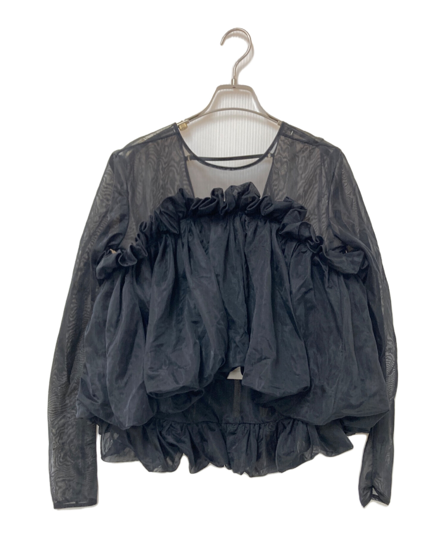 haengnae ヘンネ トップス 中古・古着通販】HAENGNAE (ヘンネ) SHUMAI SHEER TOPS ブラック