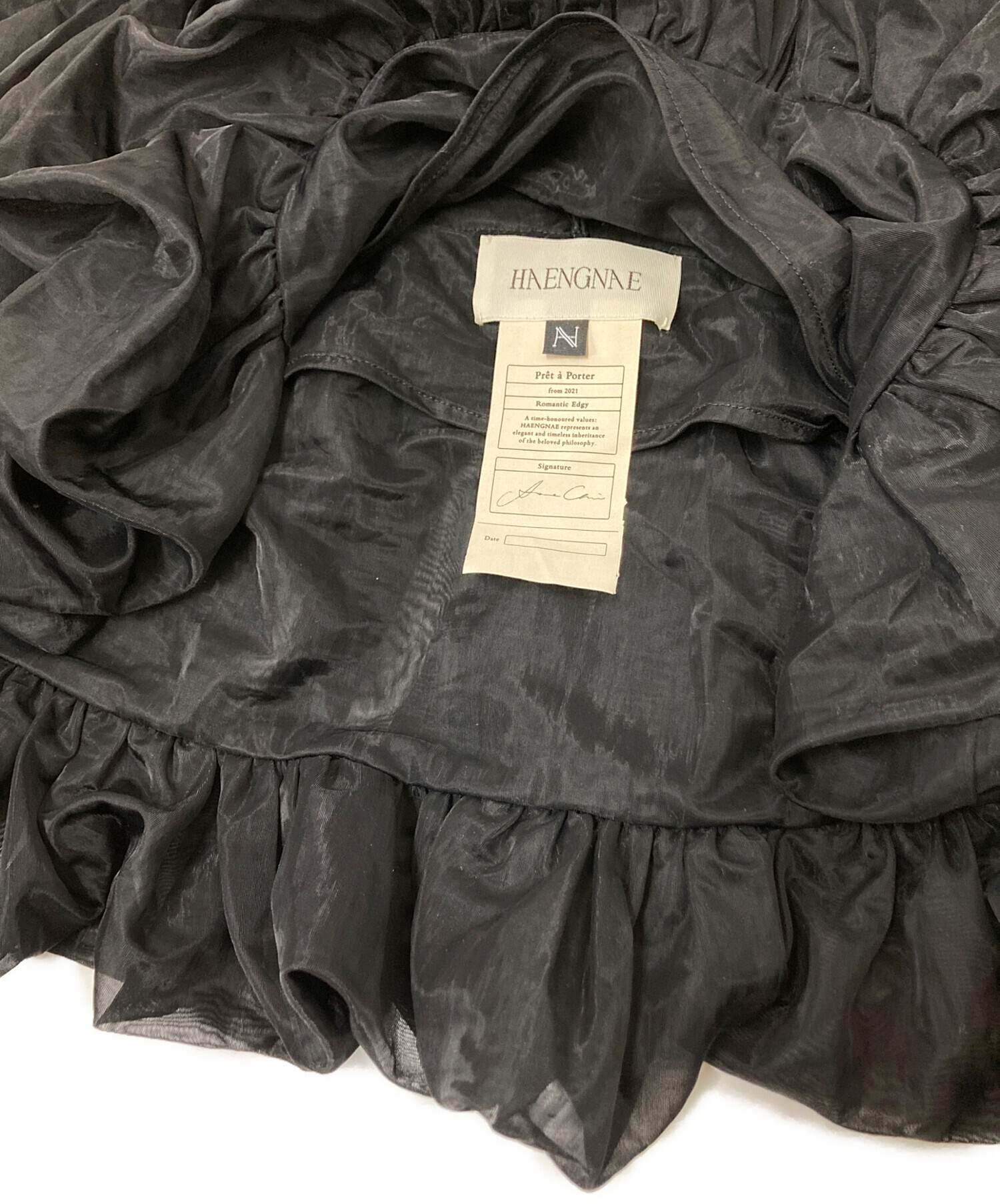 中古・古着通販】HAENGNAE (ヘンネ) SHUMAI SHEER TOPS ブラック