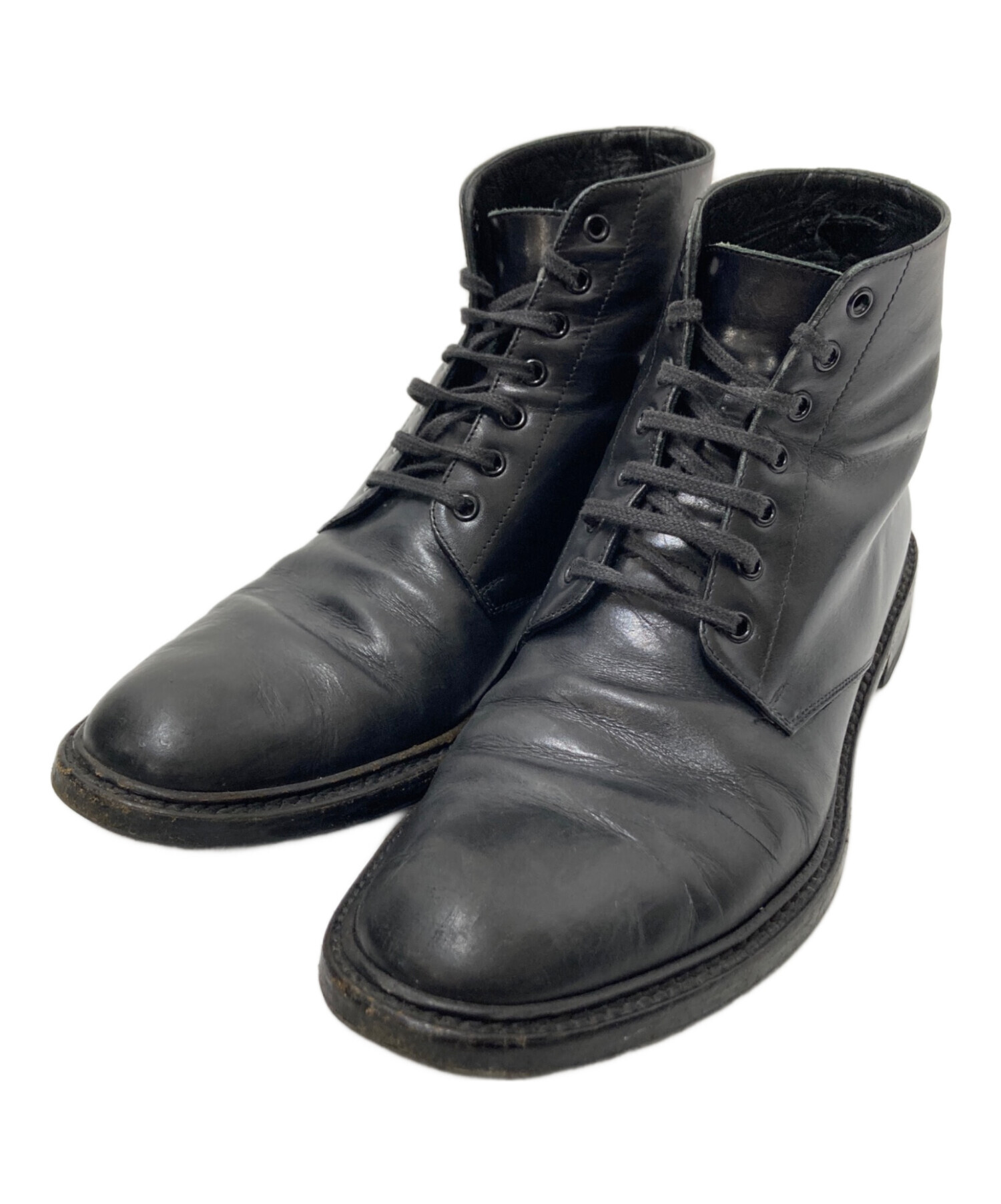 SAINT LAURENT ブラックレースアップブーツ
