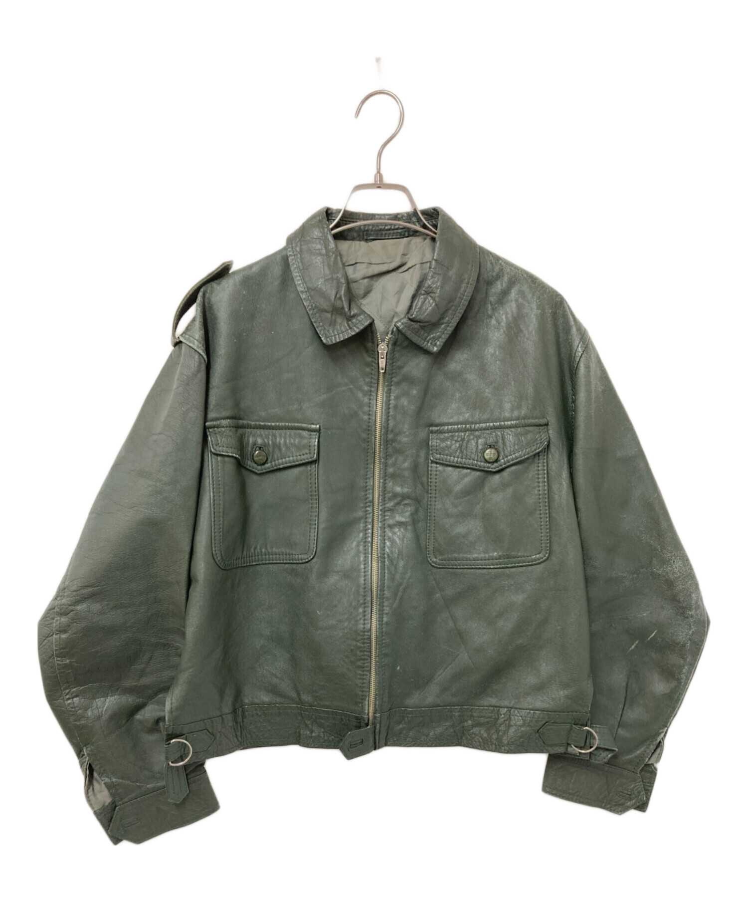 666 Leather Wear ダブルライダースジャケット (36) グリーン[値下 