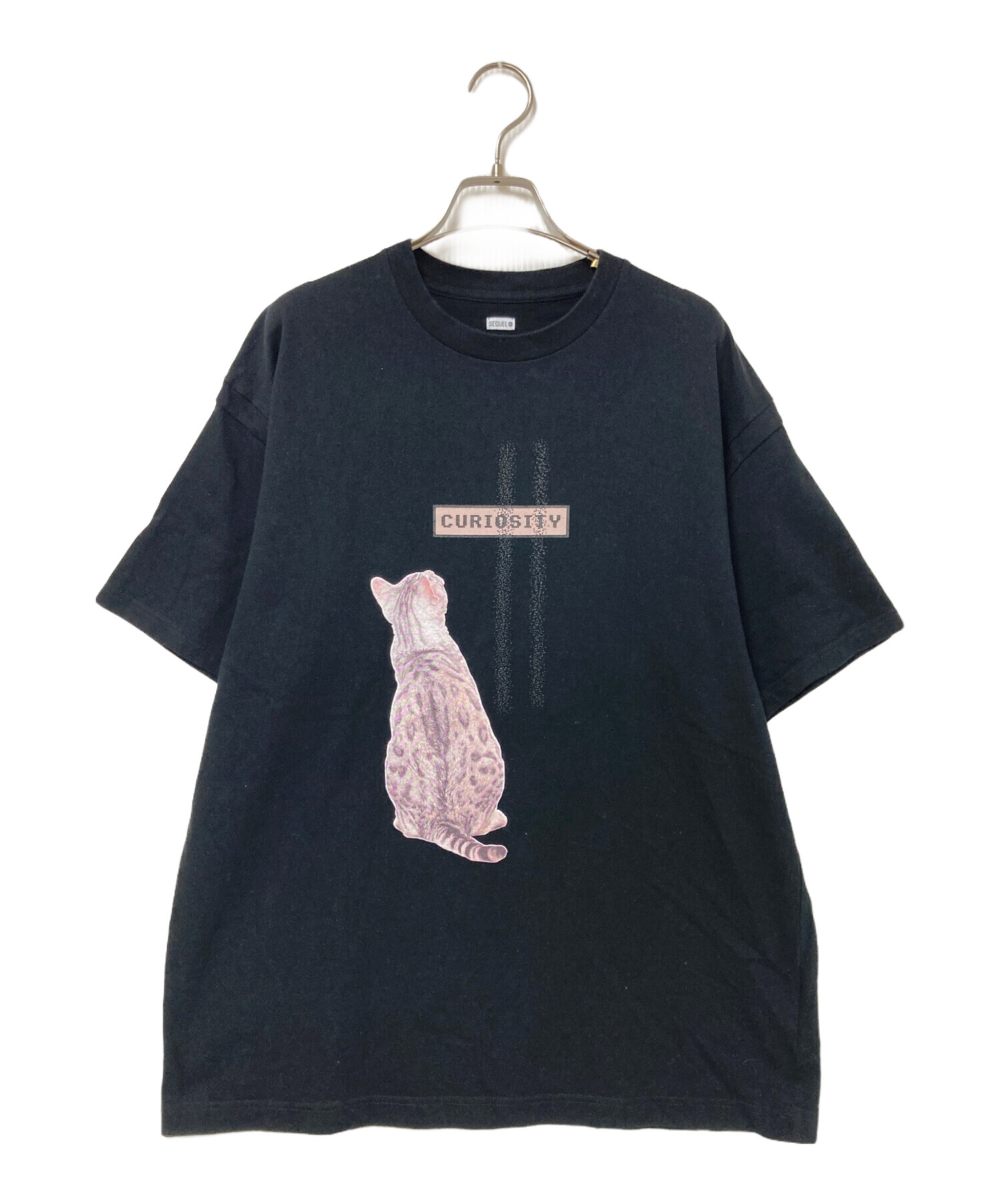 sequel シークエル Tシャツ 半袖 メンズ ブラック 黒猫 L 中古・古着通販】SEQUEL (シークエル) 猫プリントTシャツ ブラック