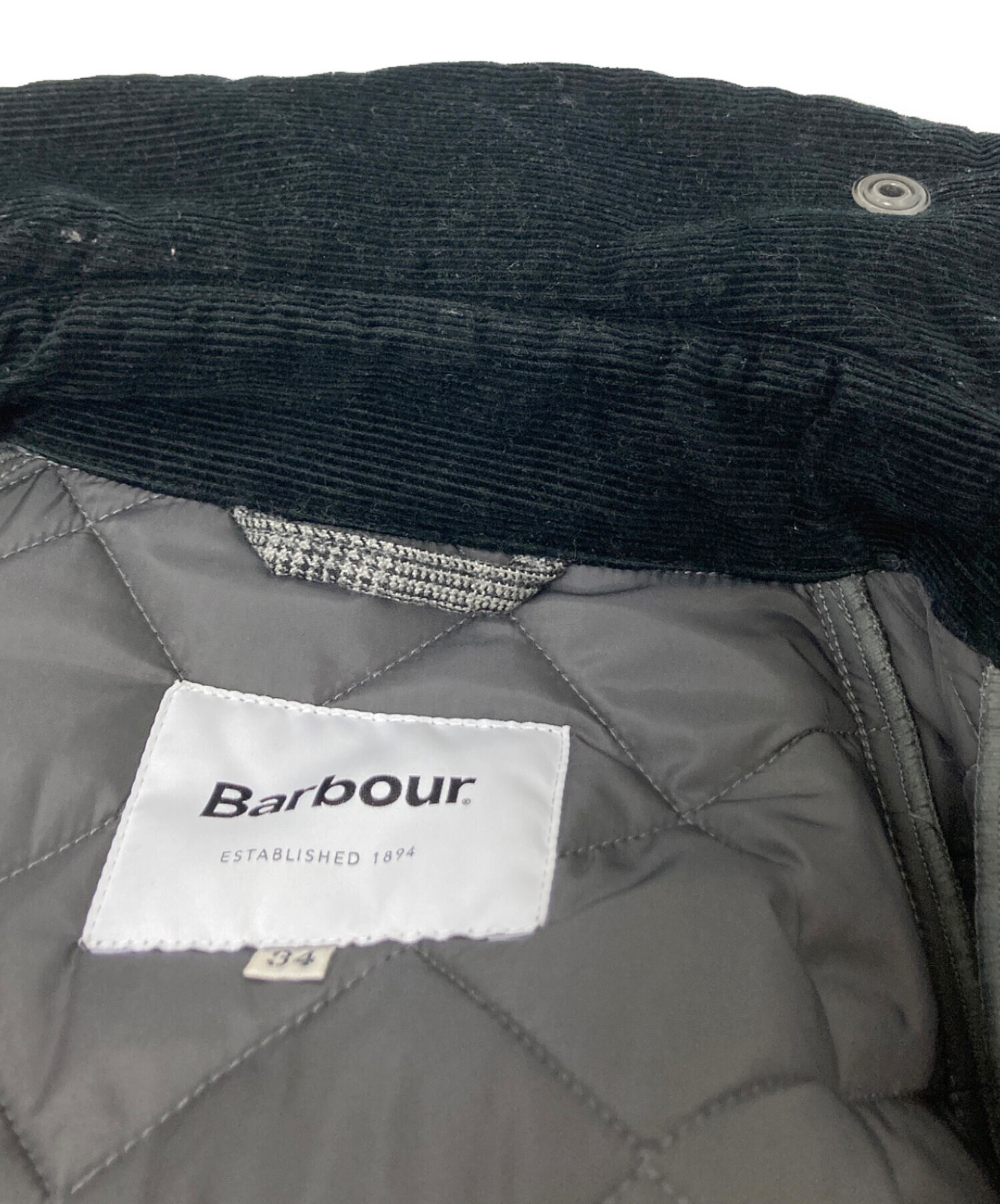 Barbour キルティングジャケット グレー 36サイズ 中古・古着通販】Barbour (バブアー) キルティングジャケット グレー