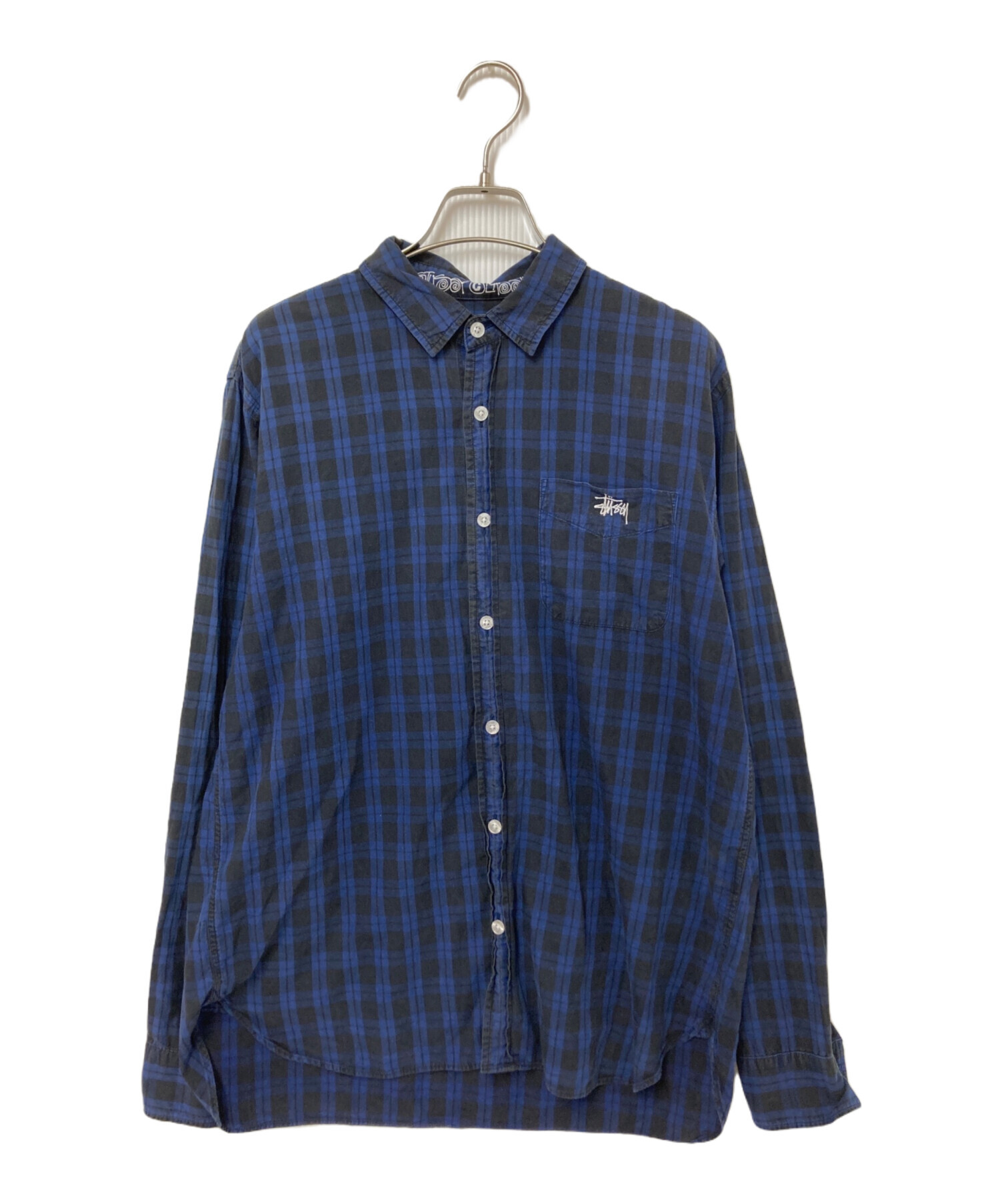 中古・古着通販】stussy (ステューシー) チェックシャツ ブルー