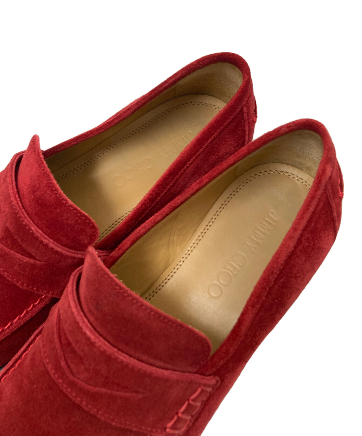 中古・古着通販】JIMMY CHOO (ジミーチュウ) スウェードコインローファー レッド サイズ:41｜ブランド・古着通販  トレファク公式【TREFAC FASHION】スマホサイト