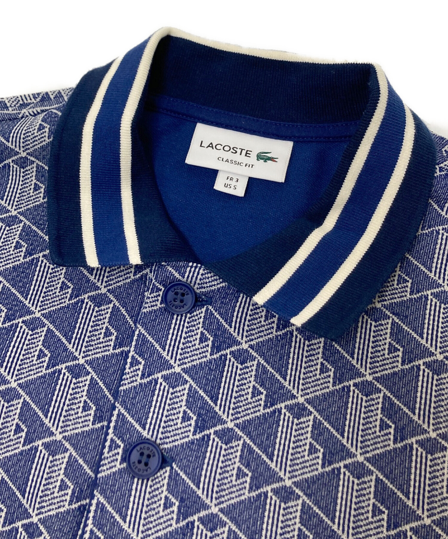 中古・古着通販】LACOSTE (ラコステ) モノグラムジャカードポロシャツ
