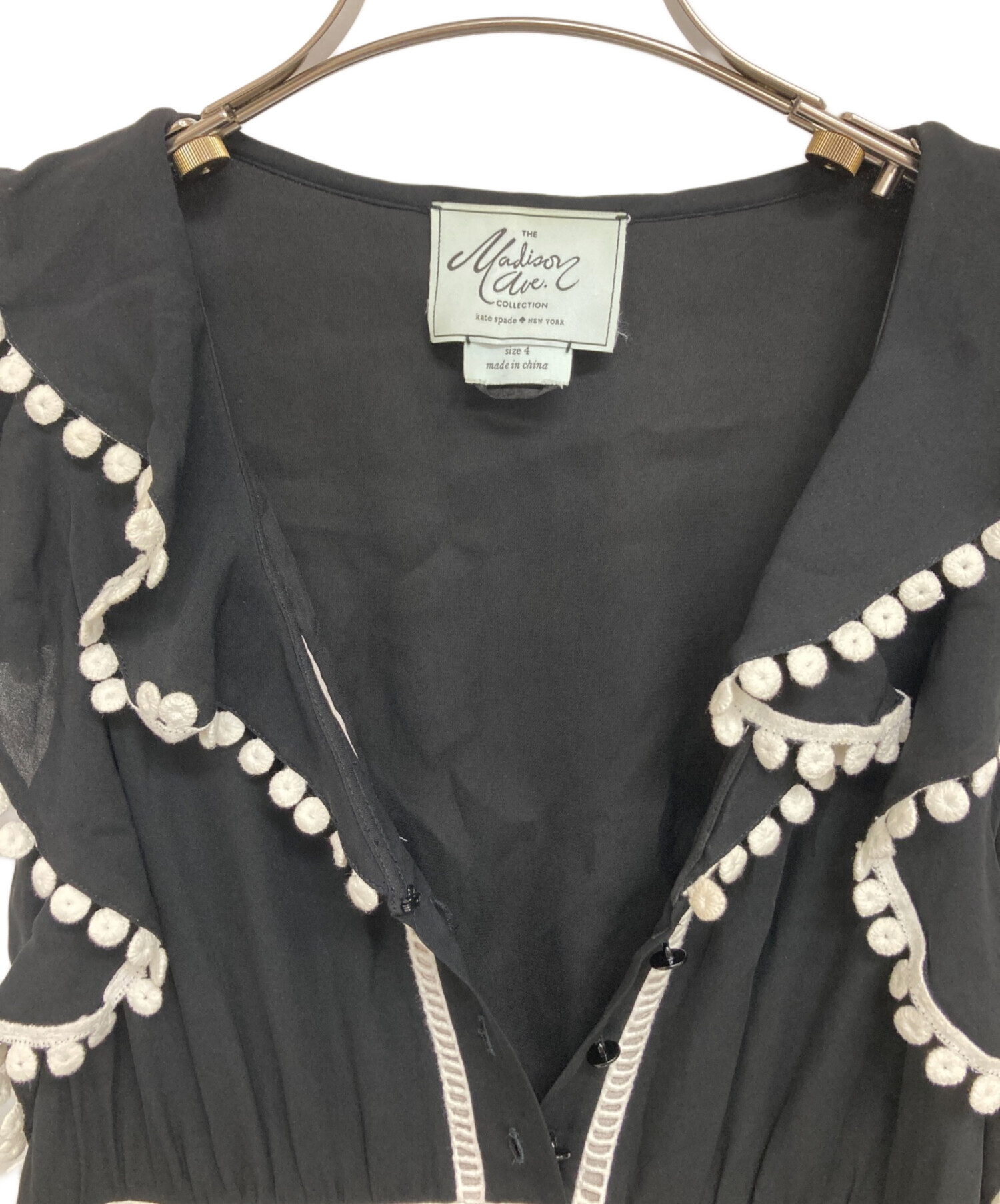 【極美品】KATE SPADE フリルワンピース322 中古・古着通販】Kate Spade (ケイトスペード) フリルノースリーブ