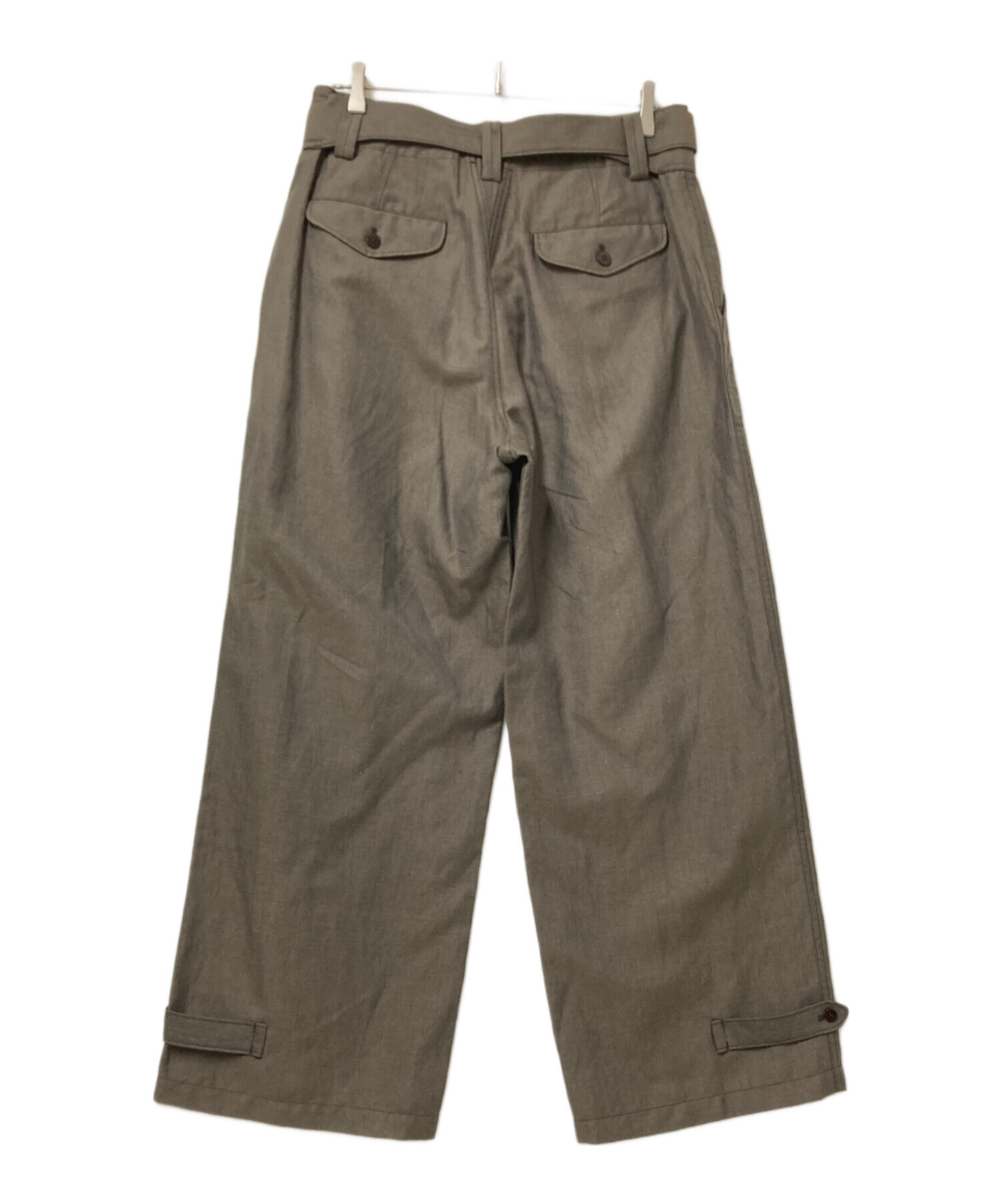 中古・古着通販】LIDnM (リドム) WOOL LINEN BELTED PANTS ブラウン