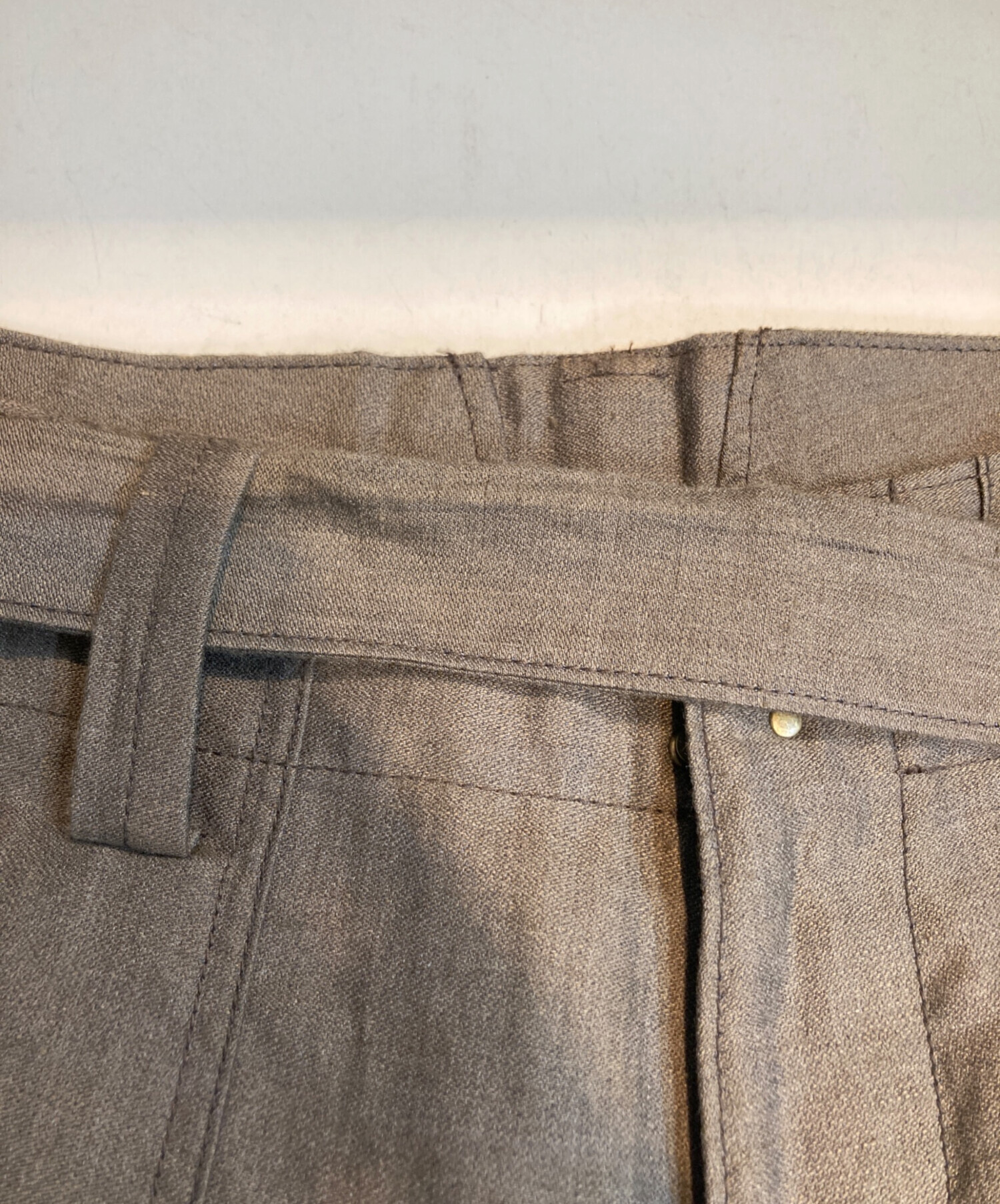 中古・古着通販】LIDnM (リドム) WOOL LINEN BELTED PANTS ブラウン