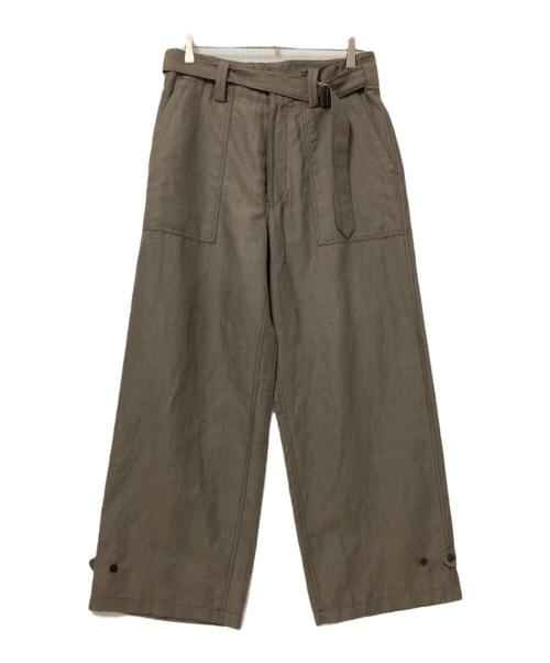 中古・古着通販】LIDnM (リドム) WOOL LINEN BELTED PANTS ブラウン