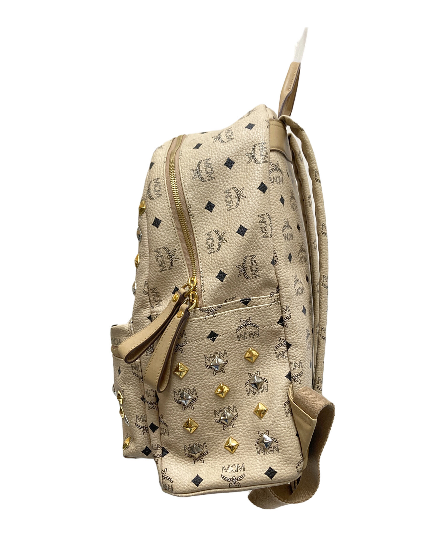 中古・古着通販】MCM (エムシーエム) ロゴバックパック ベージュ 