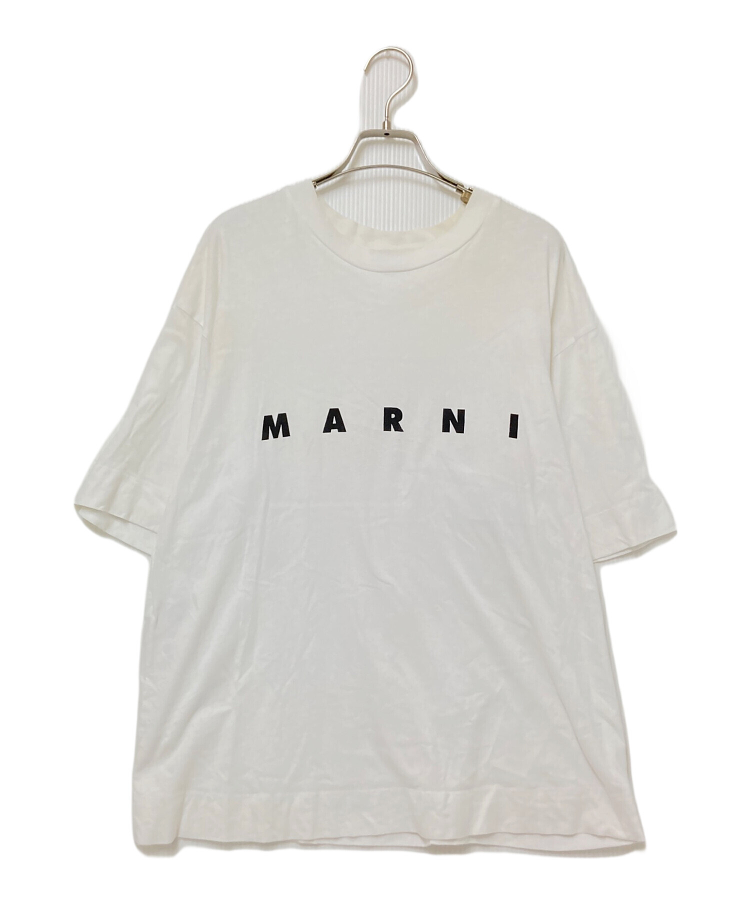 MARNI ロゴプリント 半袖Tシャツ 中古・古着通販】MARNI (マルニ) ロゴプリントTシャツ ホワイト