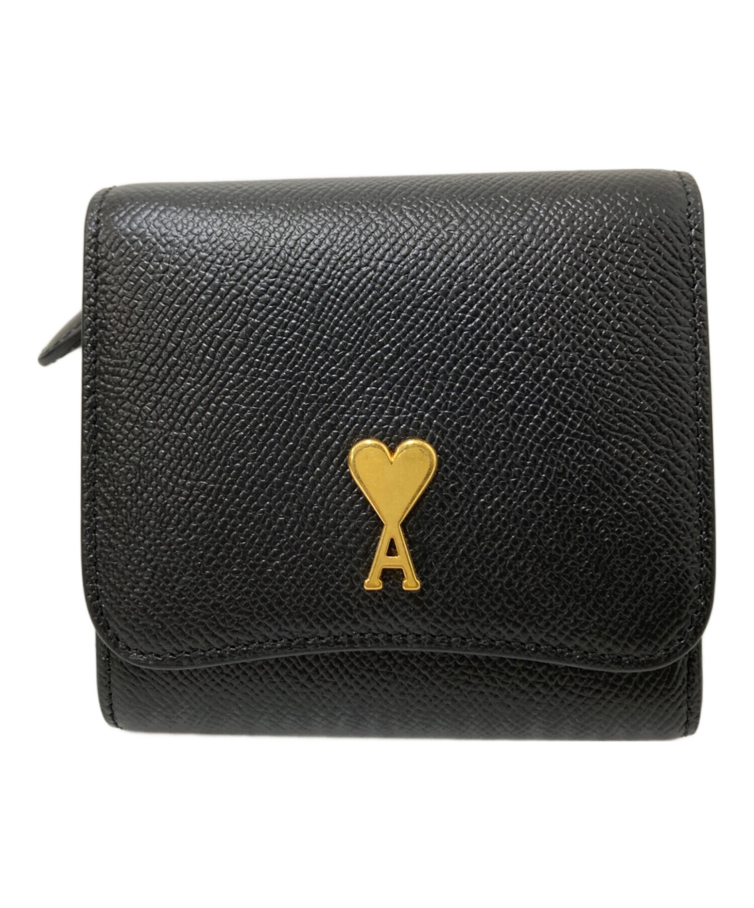 AMI Paris 二つ折り財布 ブラック 中古 中古・古着通販】AMI PARIS (アミ パリス) 2つ折り財布 ブラック