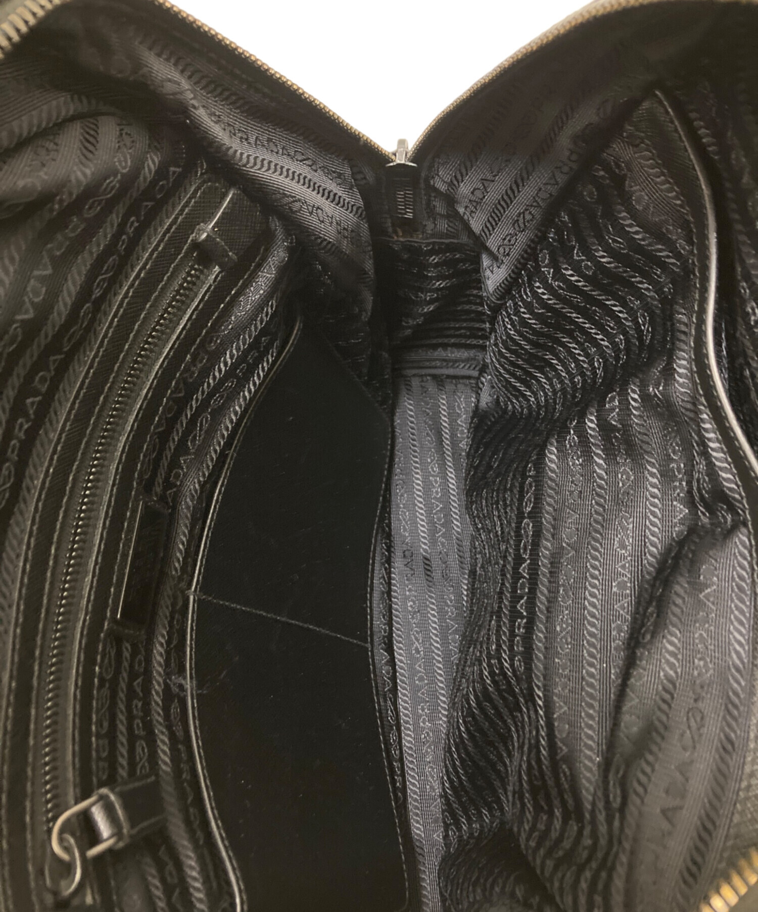 PRADA　ナイロン・レザーのコンビ　ジャケット 中古・古着通販】PRADA (プラダ) レザー×ナイロンコンビライダース