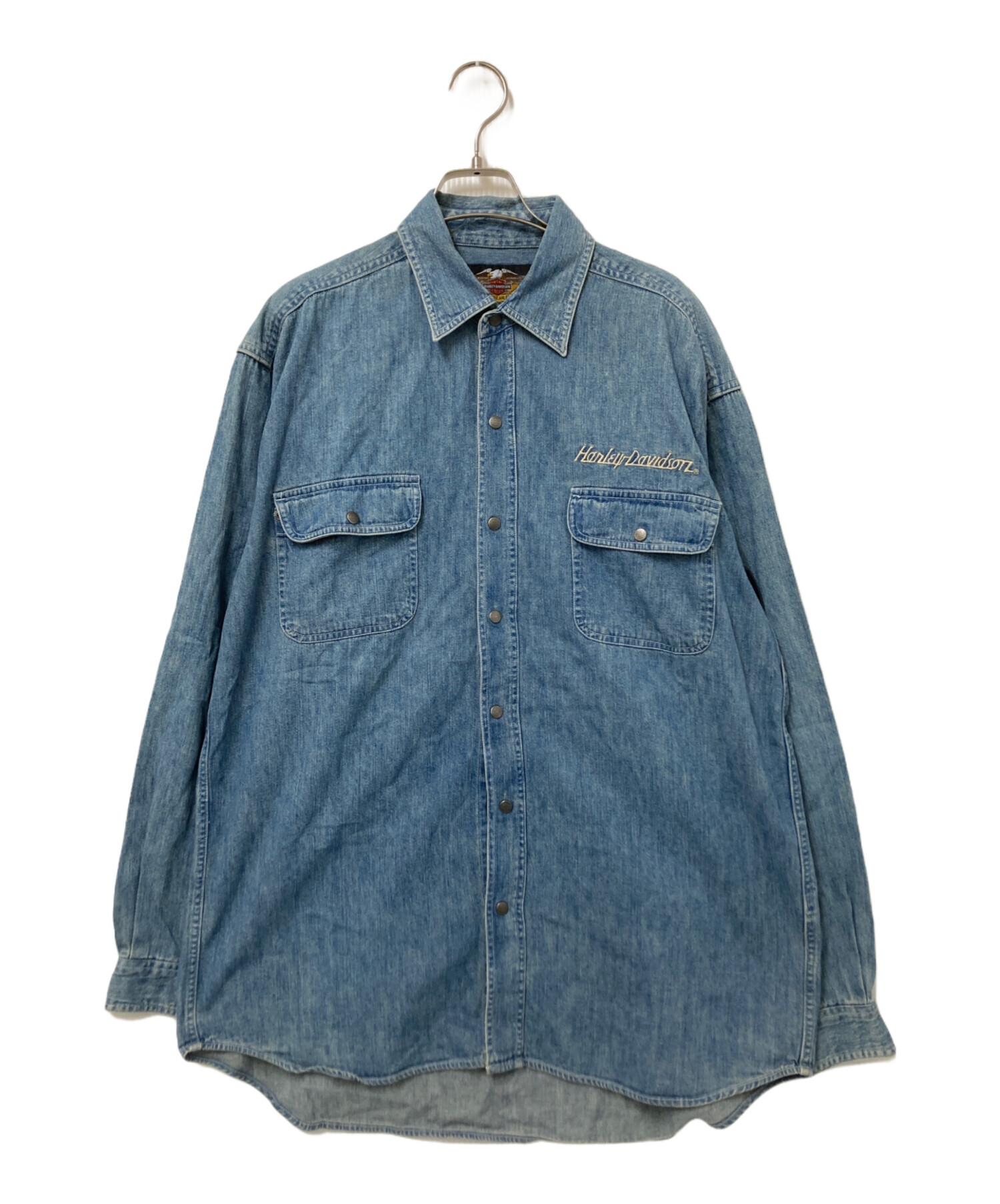 HARLEY DAVIDSON ハーレーダビットソンデニムシャツ/中古品・Lサイズ 中古・古着通販】HARLEY-DAVIDSON (ハーレーダビッドソン) バック