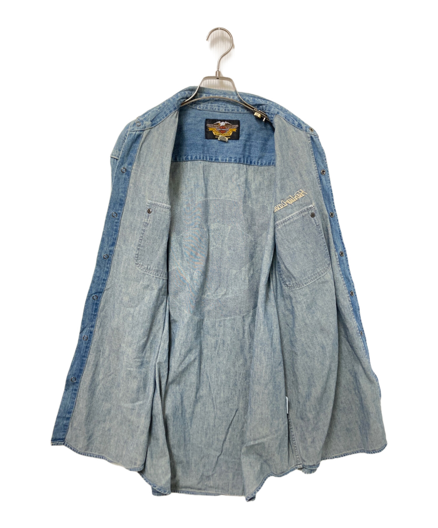 HARLEY DAVIDSON ハーレーダビットソンデニムシャツ/中古品・Lサイズ 中古・古着通販】HARLEY-DAVIDSON (ハーレーダビッドソン) バック