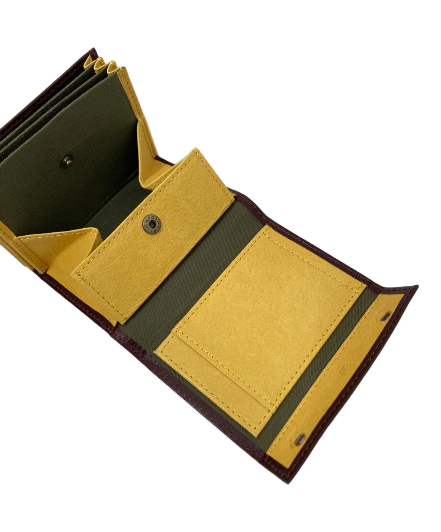 m+エムピウmillefoglieミッレフォッリエ二つ折りレザー財布ウォレット茶 m+（革製品） 新品 エムピウ m+ millefoglie II P25