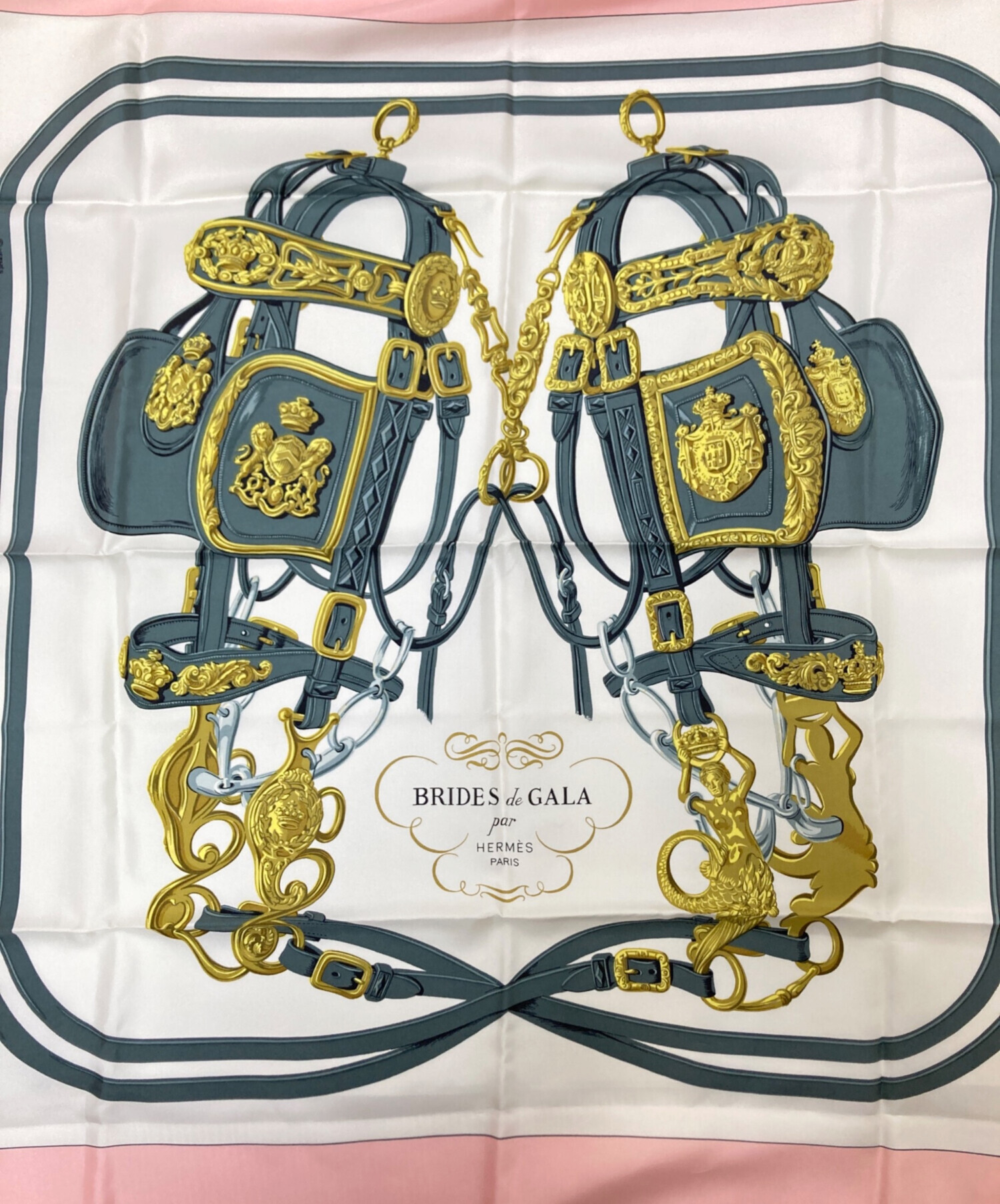 HERMÈS BRIDES de GALA　エルメス シルクスカーフ　タグ無し 中古・古着通販】HERMES (エルメス) シルクスカーフ ピンク サイズ