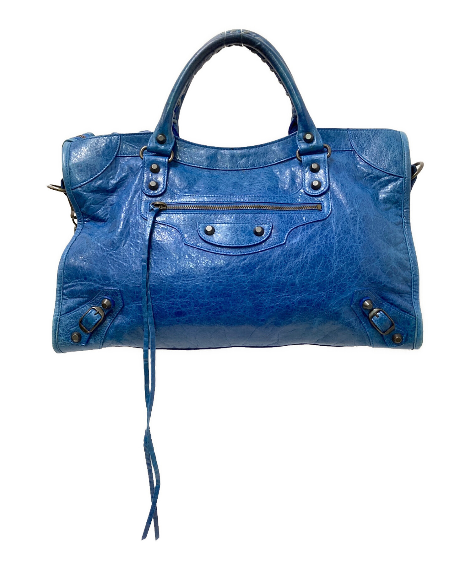 バレンシアガ ザ・シティ ハンドバッグ 2way ブルー 中古・古着通販】BALENCIAGA (バレンシアガ) ザ・シティ ハンドバッグ