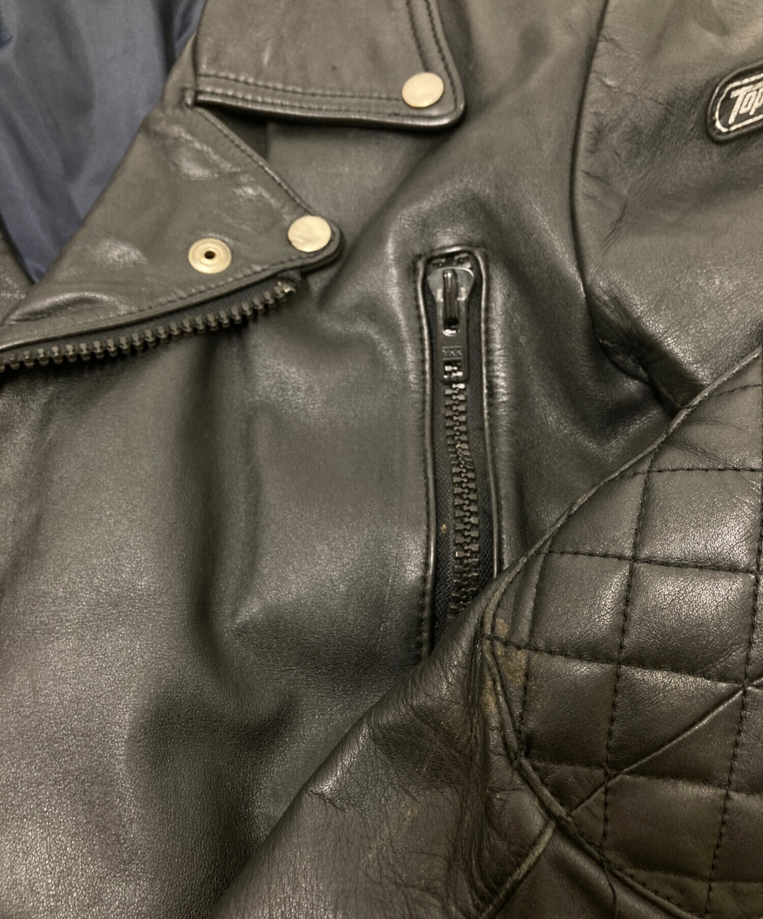 トップライダー　Top Rider リアルレザーダブルライダースジャケット 黒L トップライダー Top Rider リアルレザーダブルライダース