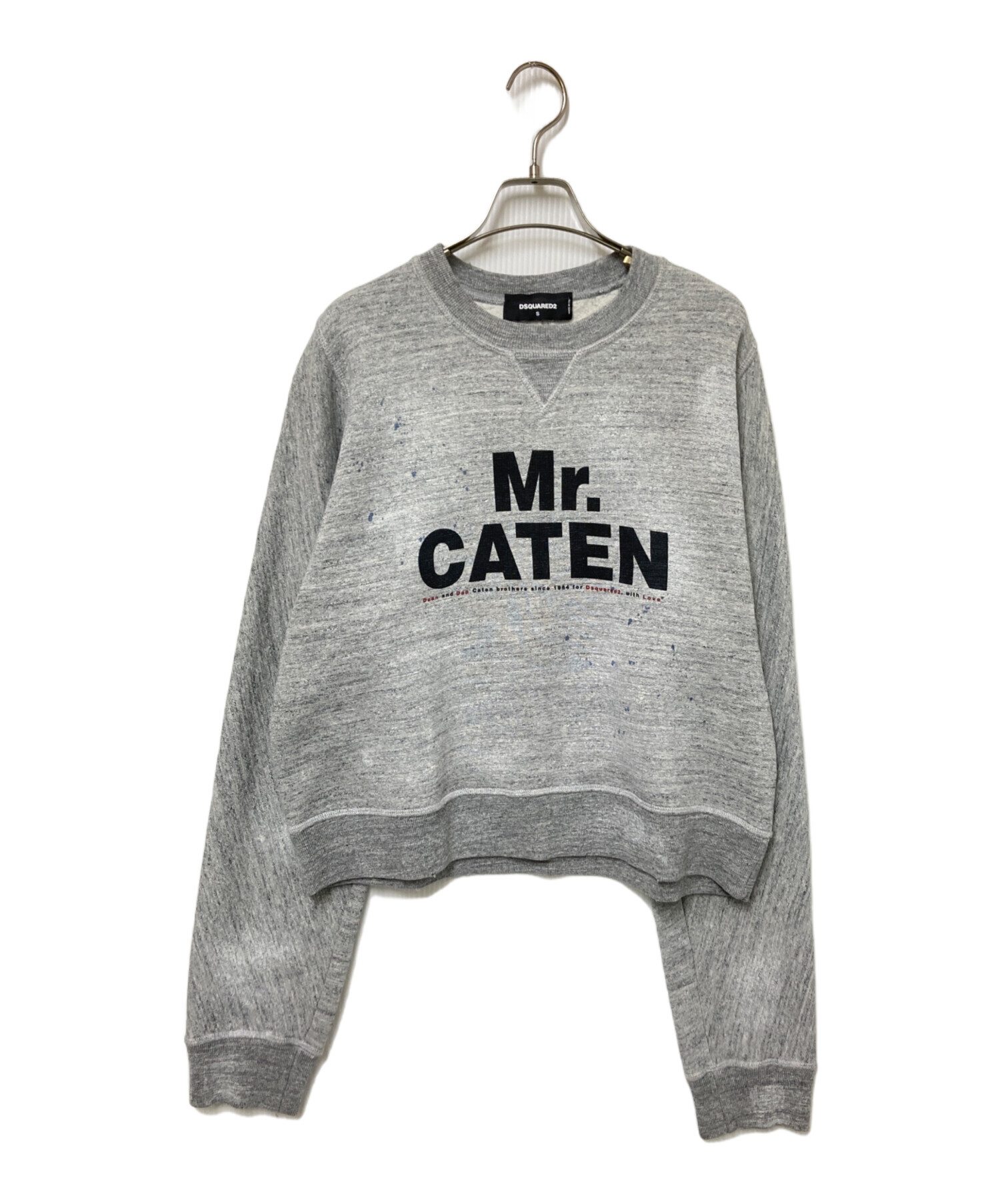 DSQUARED2グレー フード付きスウェット 中古・古着通販】DSQUARED2 (ディースクエアード) プリント