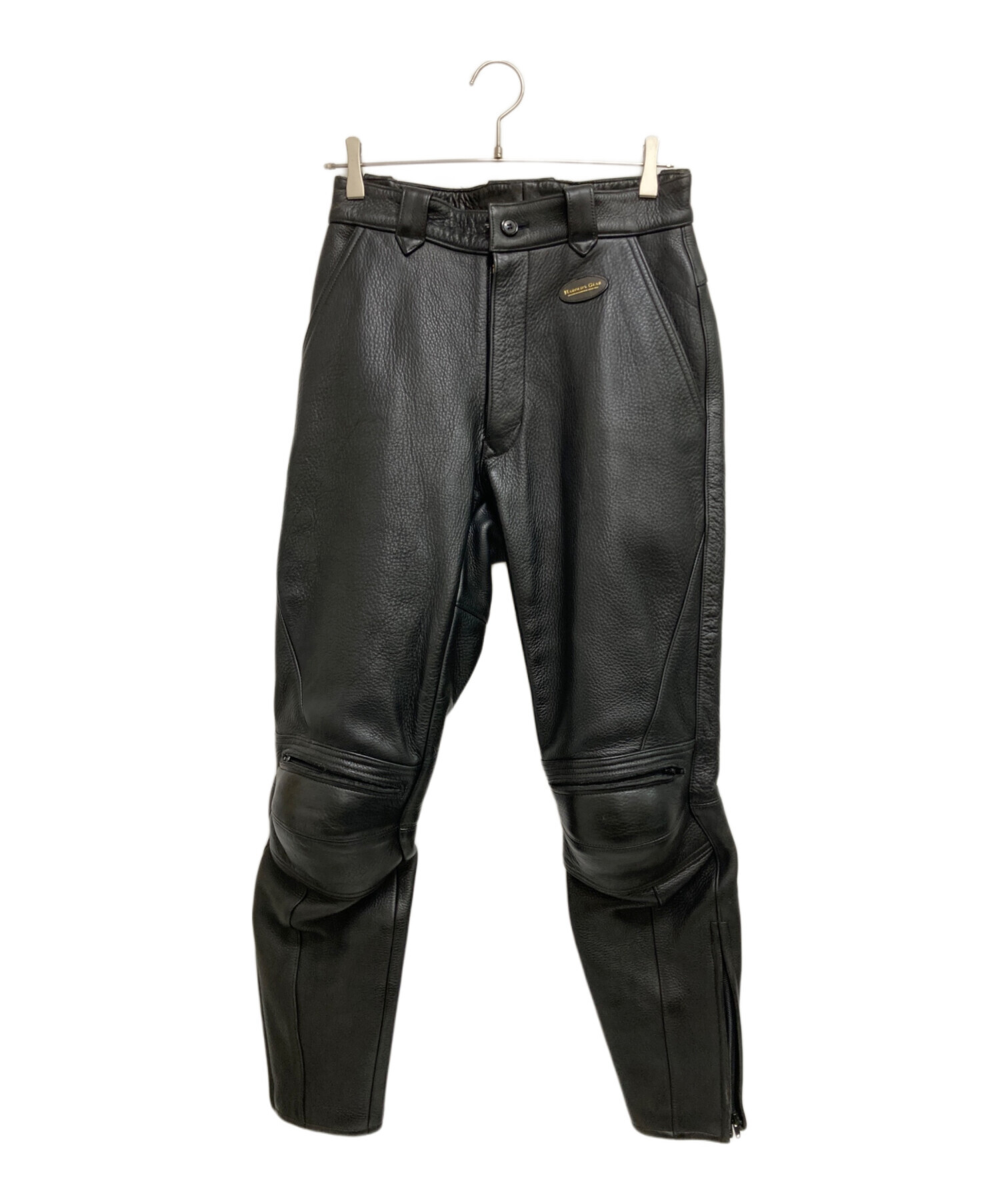 ★HAROLD'S GEAR ★ハロルズギア ★牛革レザー★パンツ★ブラック 中古・古着通販】HAROLD'S GEAR (ハロルズギア) レザーバイカーパンツ