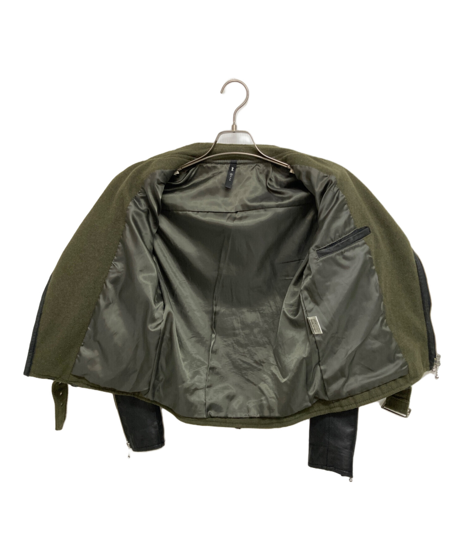 中古・古着通販】glamb (グラム) レザー切替ウールダブルライダース