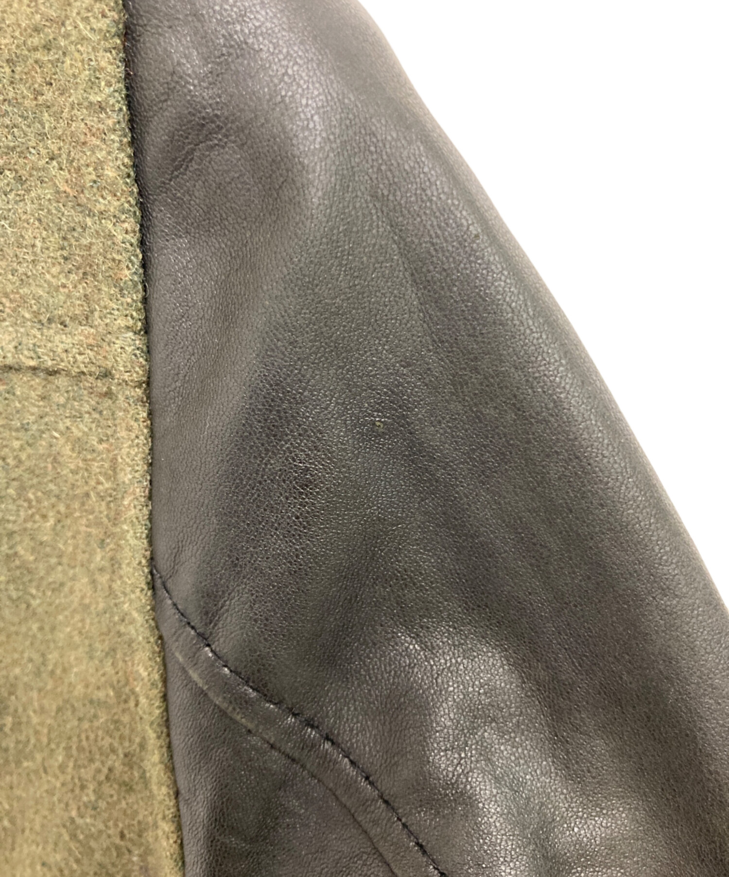 中古・古着通販】glamb (グラム) レザー切替ウールダブルライダース