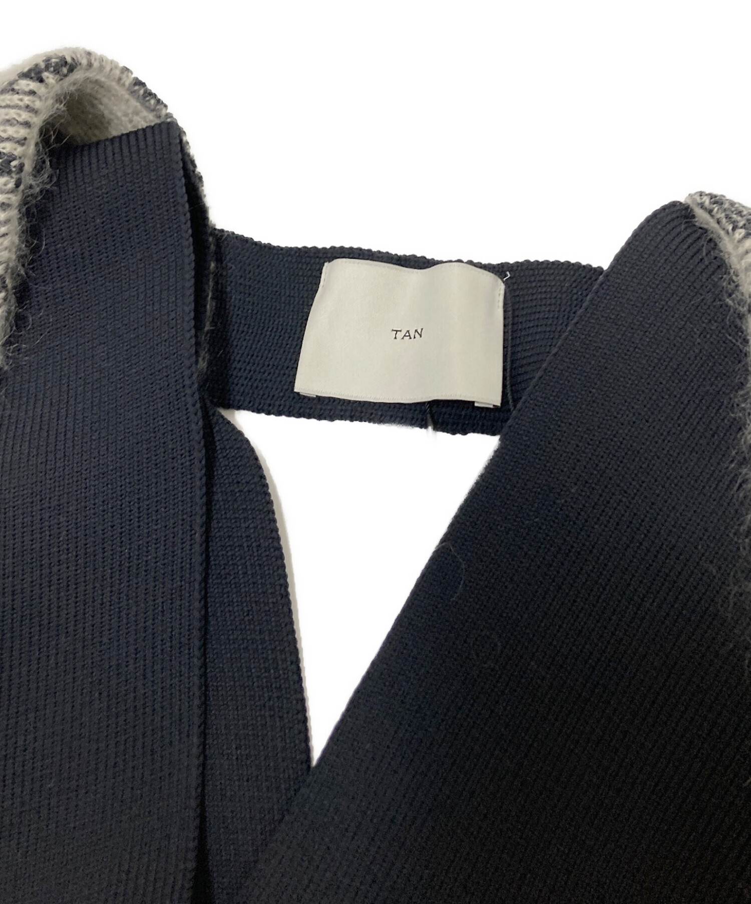 中古・古着通販】TAN (タン) ジャガードニット グレー×ブラック サイズ