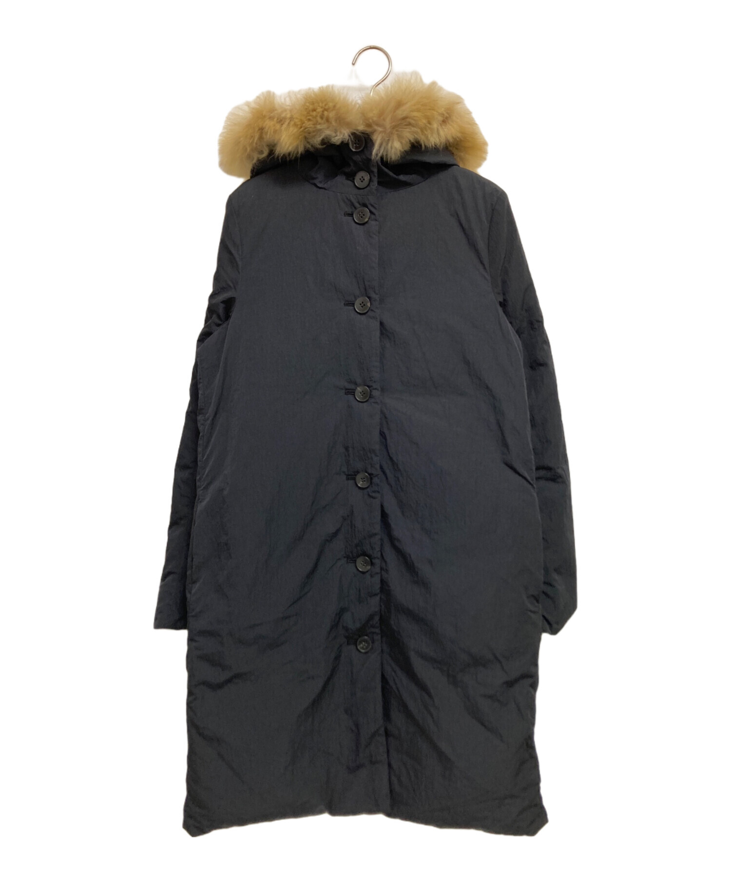 中古・古着通販】theory (セオリー) ファー付きダウンコート ブラック