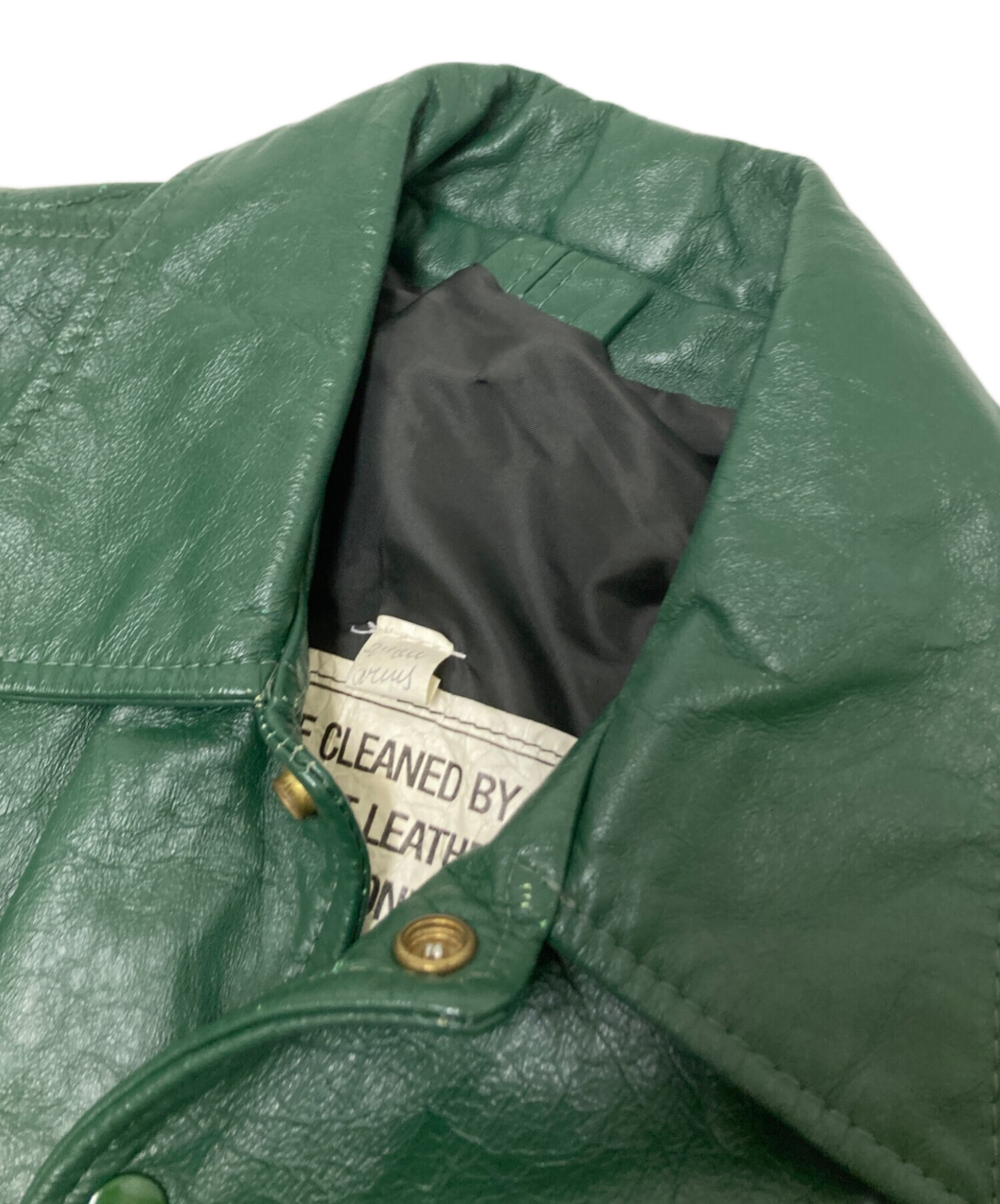 ジャンク品　旧3776緑　旧レガンス　帝国バンク100周年記念 中古・古着通販】USED (ユーズド) ワッペン付レザースカジャン