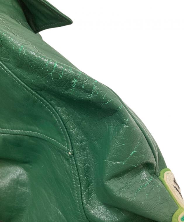 中古・古着通販】USED (ユーズド) ワッペン付レザースカジャン