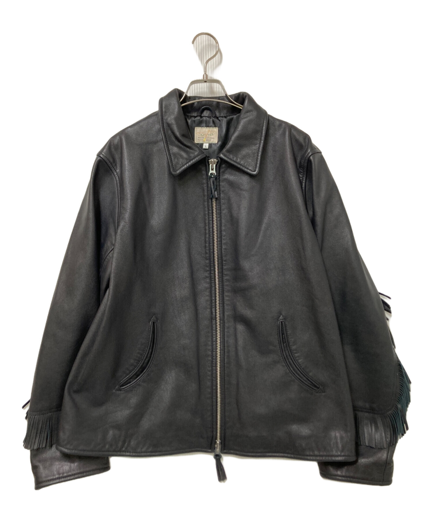 【未使用】ブラックレザー フィッシングジャケット 中古・古着通販】WYTHE (ワイス) MUSTANG LEATHER JACKET ブラック