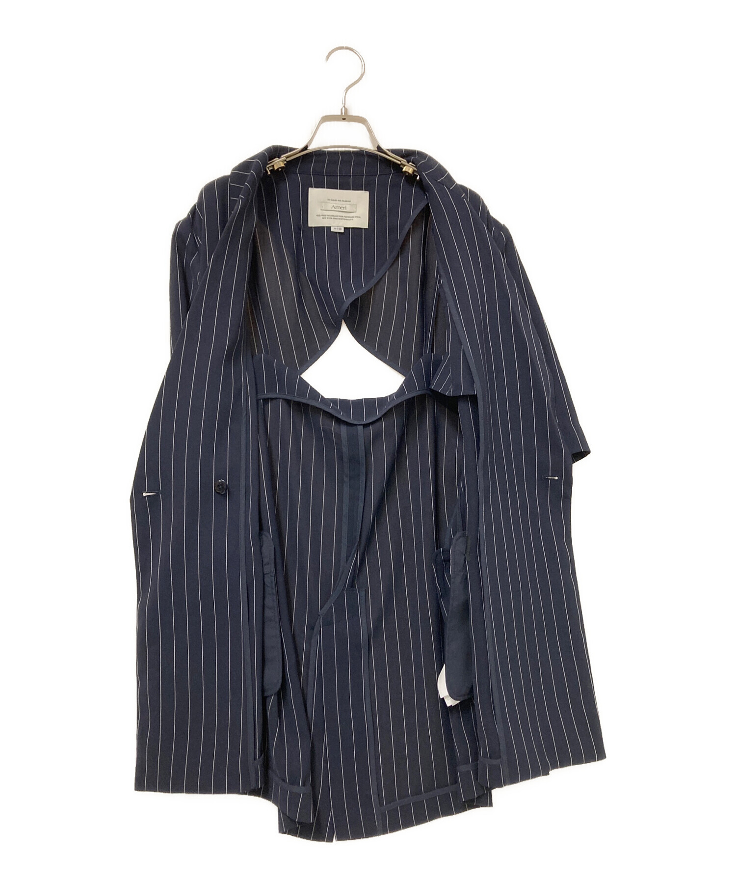 Ameri アメリBACK CURTAIN OPEN HS JACKET M 紺 中古・古着通販】Ameri (アメリ) BACK CURTAIN OPEN HS JACKET